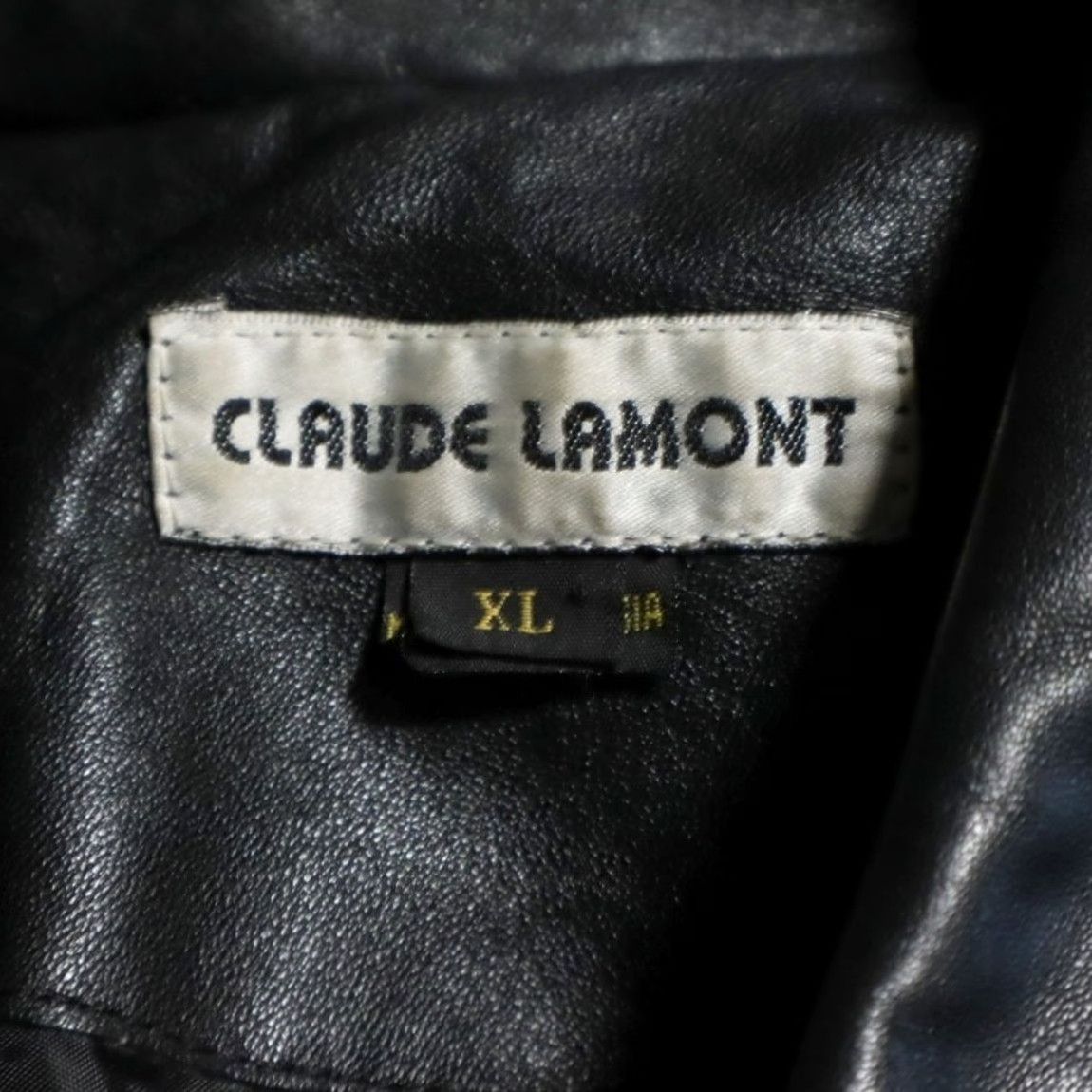 Vintage VTG Claude Lamont Lattice Bomber Leather Black Men's XL Jacket Size US XL / EU 56 / 4 - 5 Thumbnail