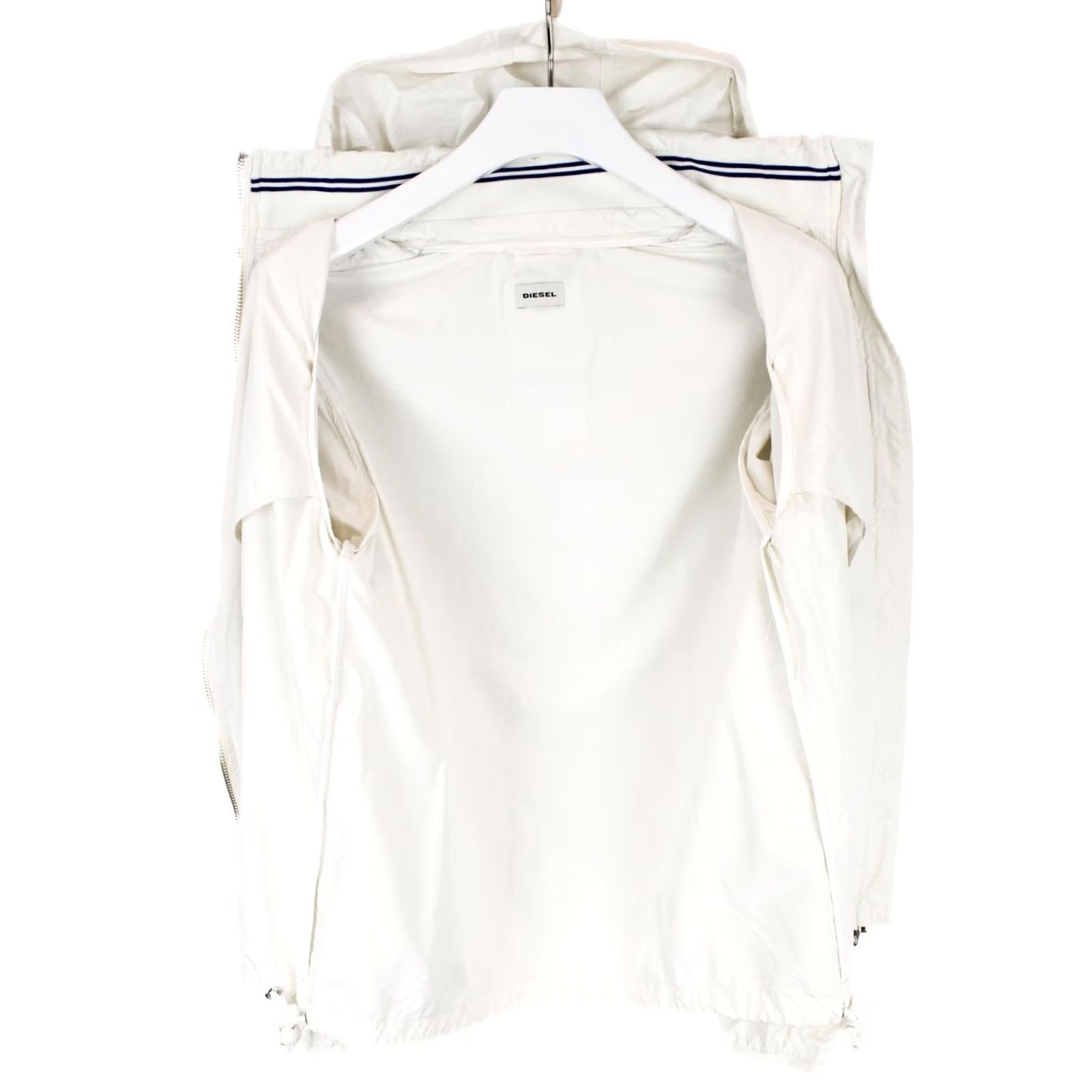 Diesel DIESEL Jacket Women M Hooded Pockets Ivory Lightweight Zip Full Zip Jacket Woman M Ivory Size M / US 6-8 / IT 42-44 - 5 Thumbnail
