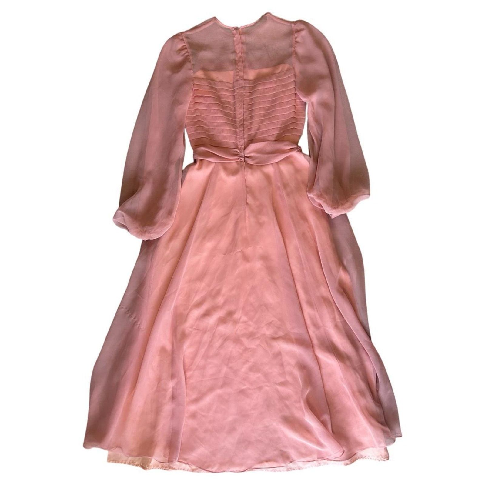 Vintage 70s vintage prairie dress pink victorian sz 10 usa unionmade Size L / US 10 / IT 46 - 2 Thumbnail