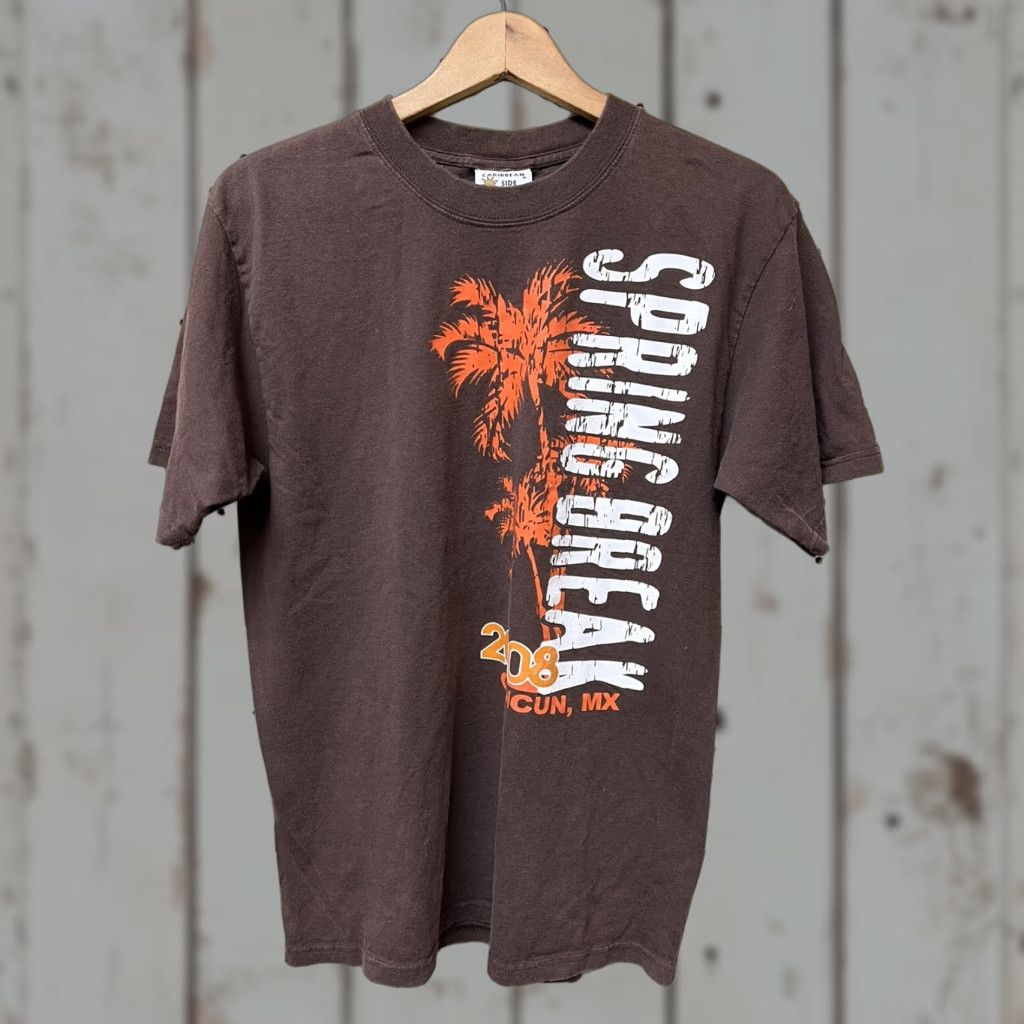 Vintage VINTAGE Mens Medium Cancun 2008 Brown Short Sleeve Tourist T-shirt Mexico Mens Medium Brown Short Sleeve Crew Neck Cotton Mexico Shirt Size US M / EU 48-50 / 2 - 1 Thumbnail