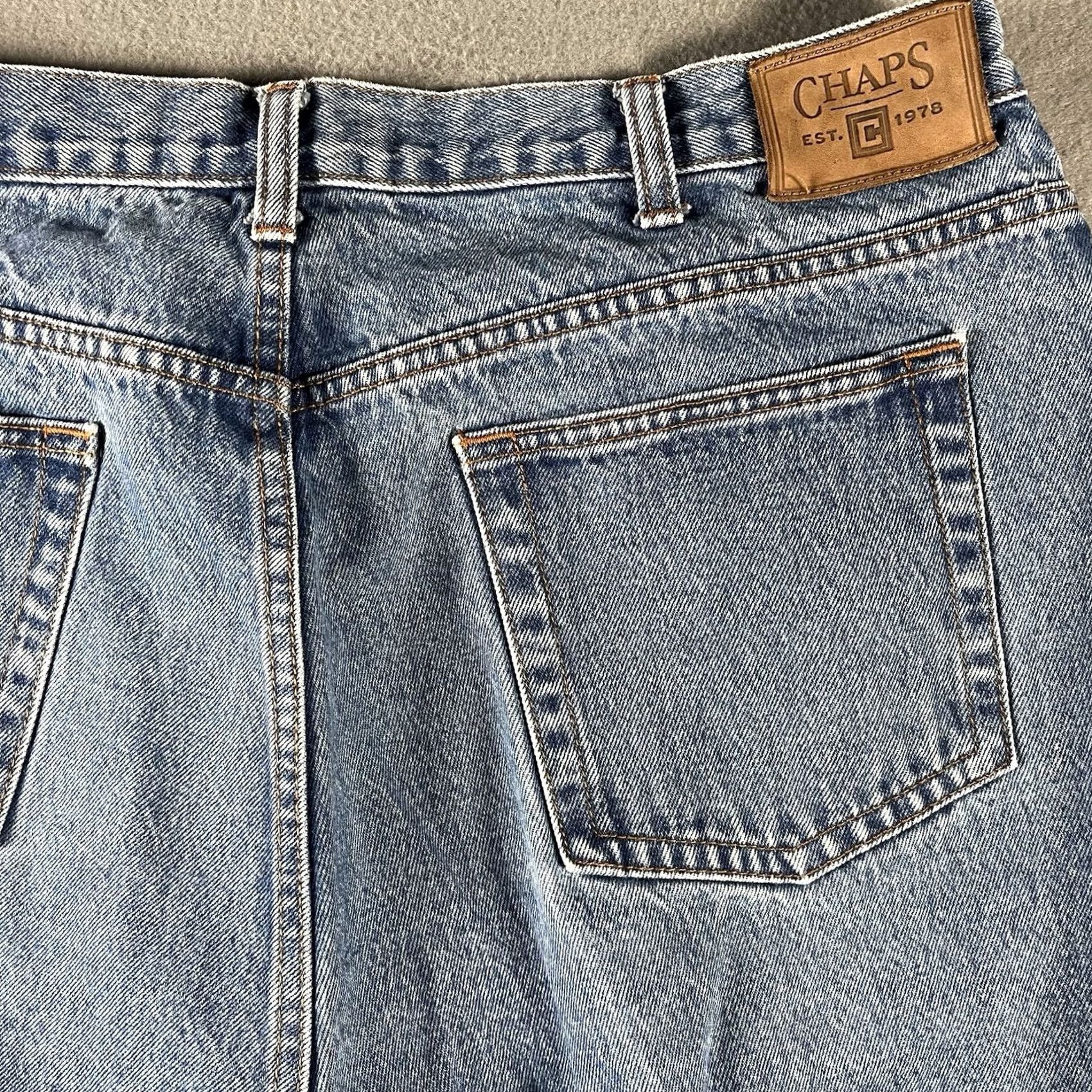 Chaps Chaps Jeans Straight Fit 40x30 Denim Blue Regular Men’s 5-Pocket Logo Zipper Button Vintage Preppy 90s Comfort Classic Size US 40 / EU 56 - 3 Thumbnail