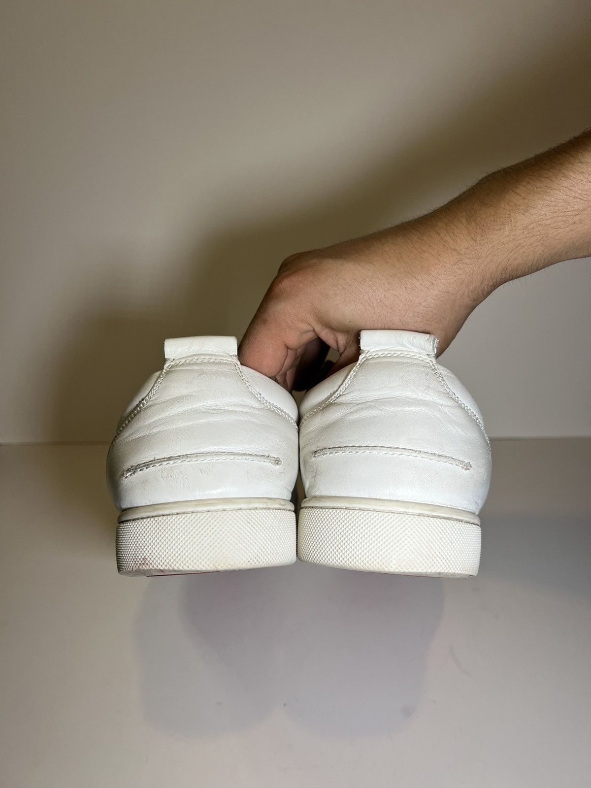 Christian Louboutin Kiddo Donna Flat Calf Leather White Strap Trainer Sneaker Size US 13 / EU 46 - 4 Thumbnail