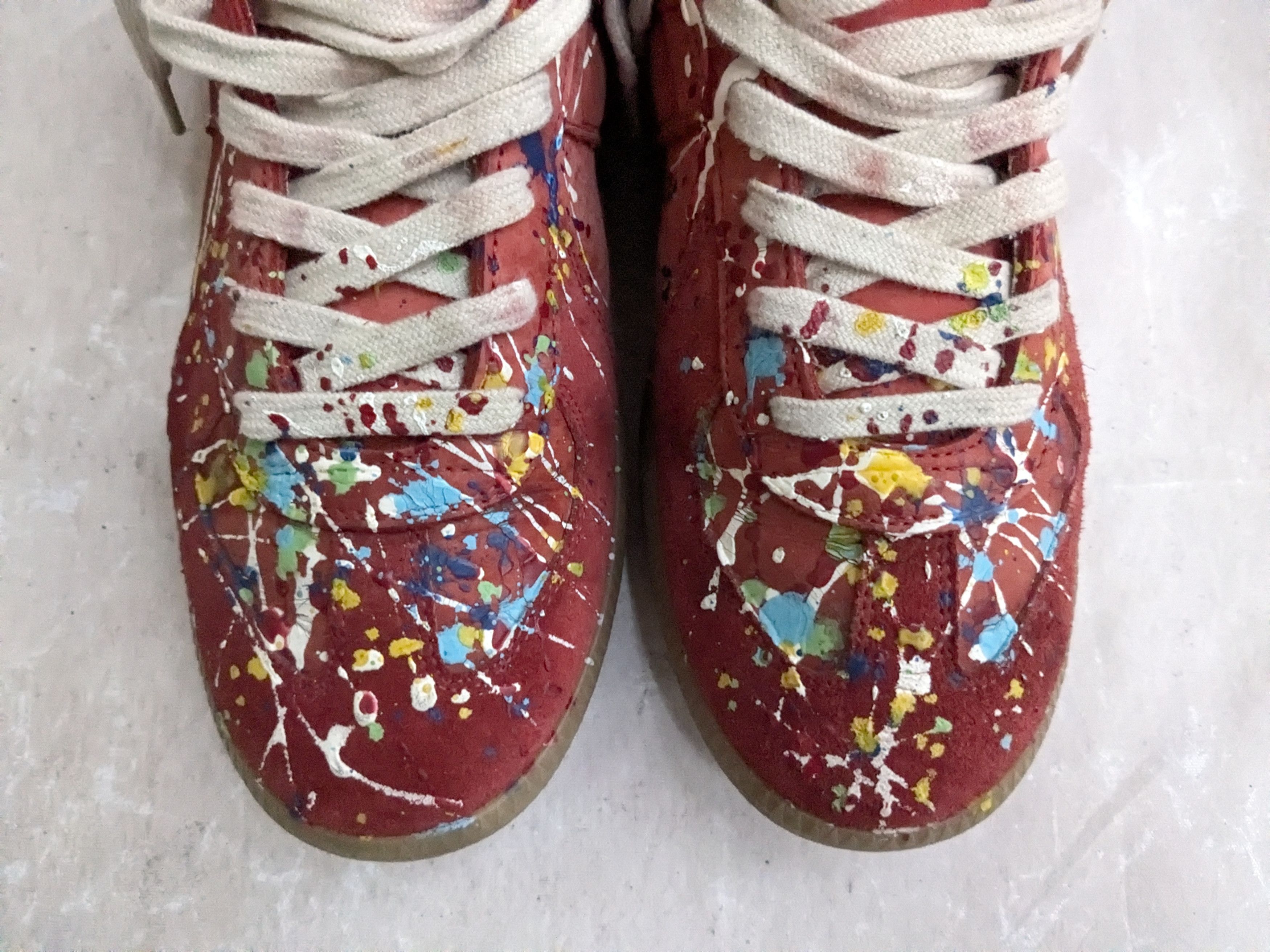 Maison Margiela Maison Margiela Replica GAT Red Paint Splatter 8 41 Low Tops Size US 8 / EU 41 - 3 Thumbnail