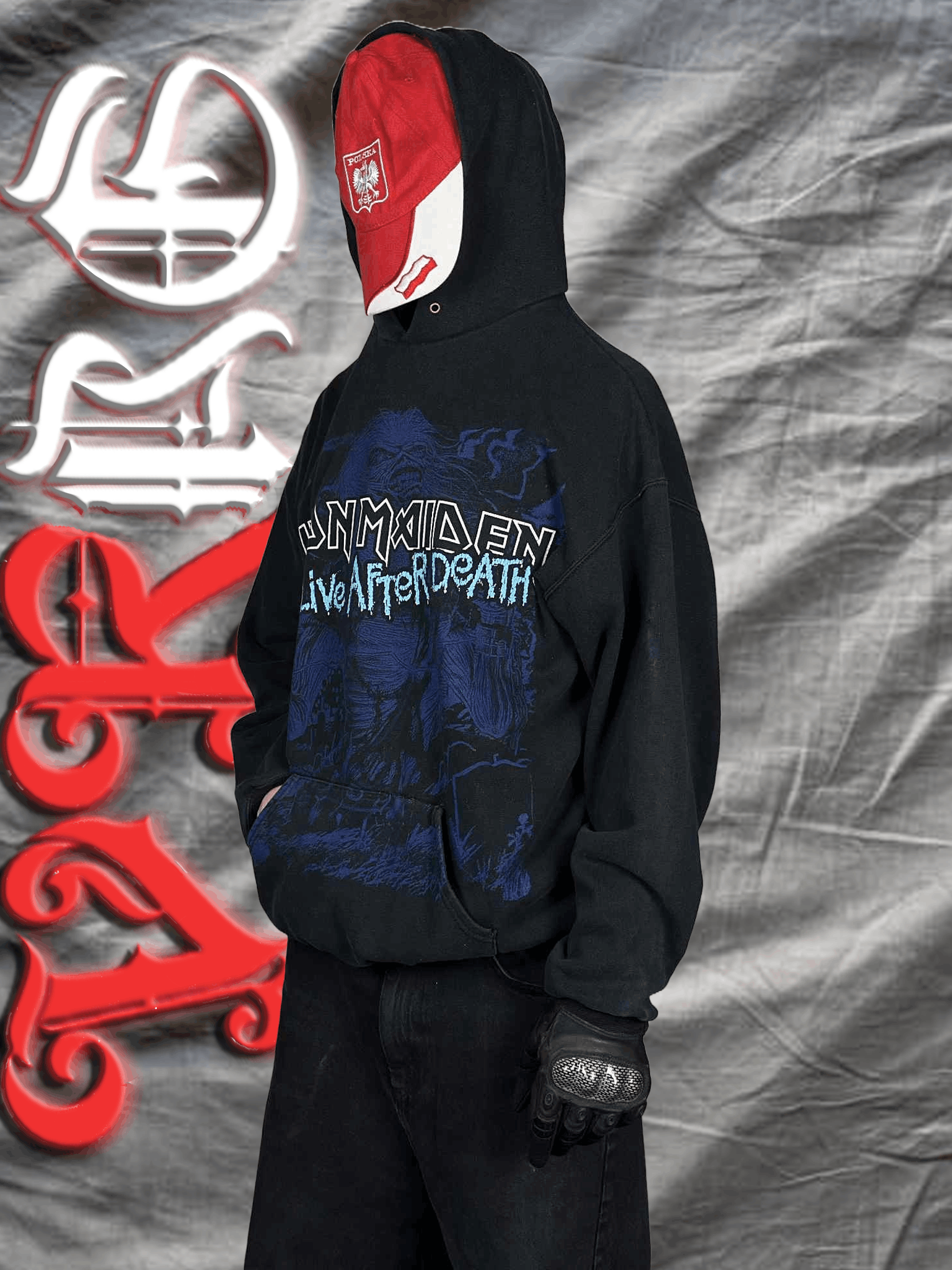 00s Iron Maiden full print live after death hoodie