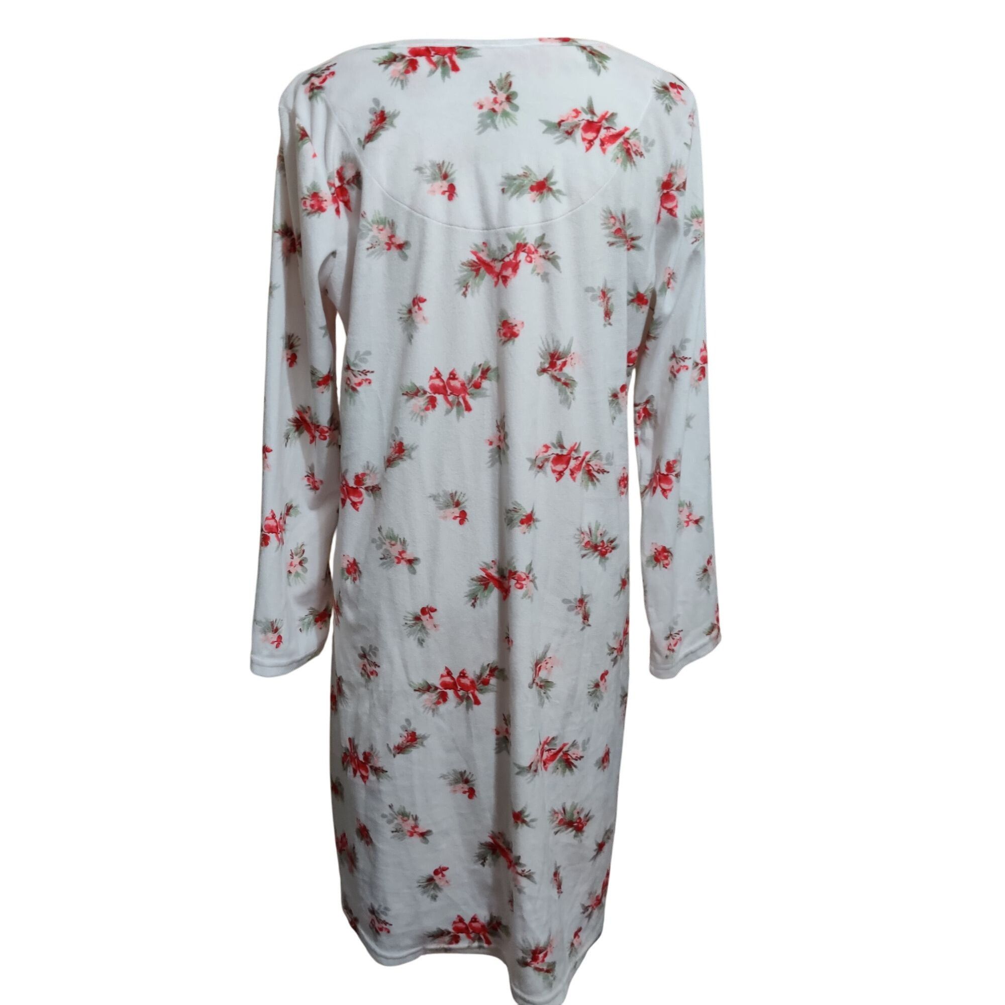 Laura Ashley Laura Ashley M White Floral Fleece Nightgown Lace Trim Cardi Size ONE SIZE - 3 Thumbnail