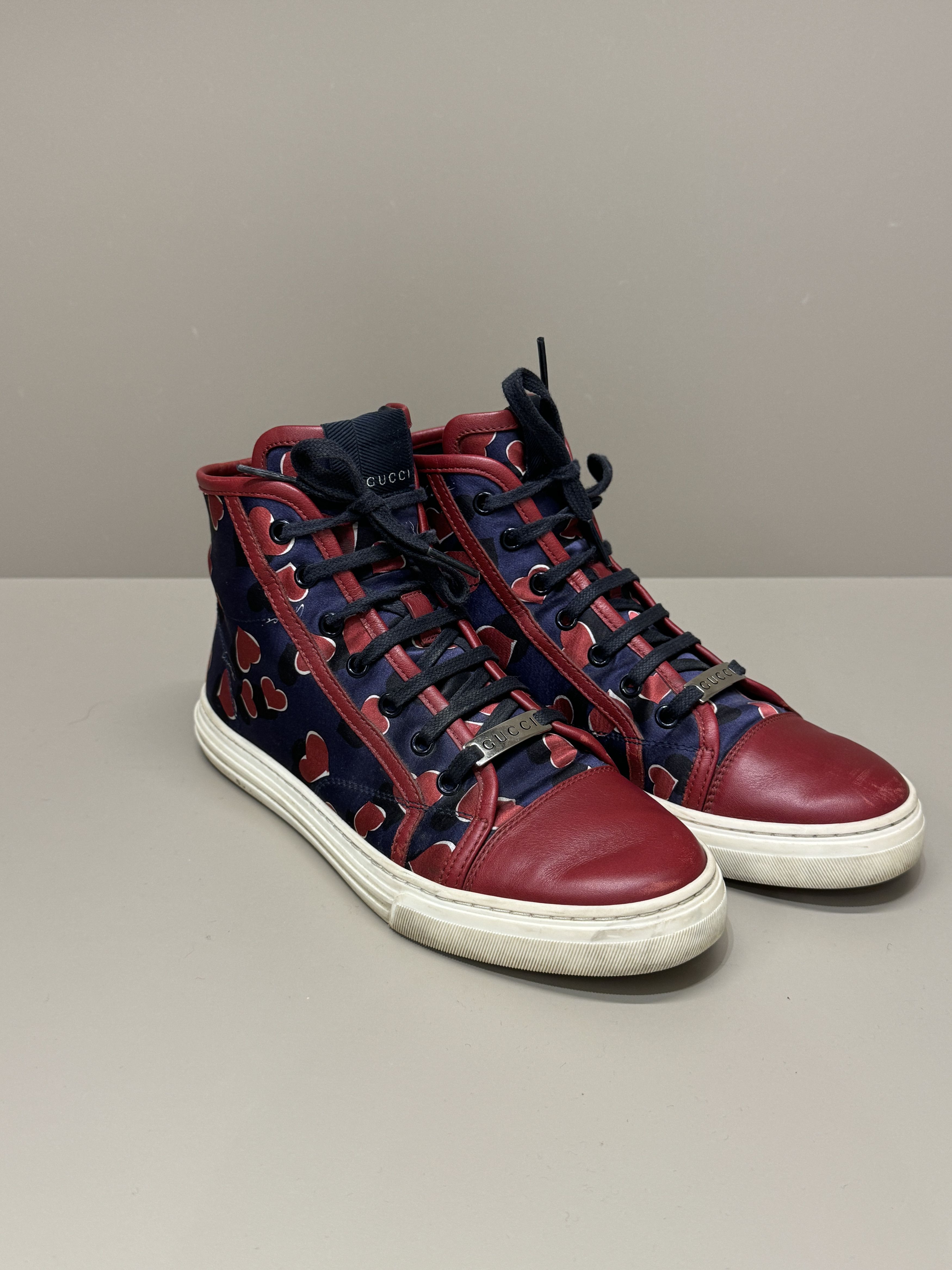 Gucci Gucci California heart print high-top sneakers Size US 7.5 / IT 37.5 - 1 Thumbnail