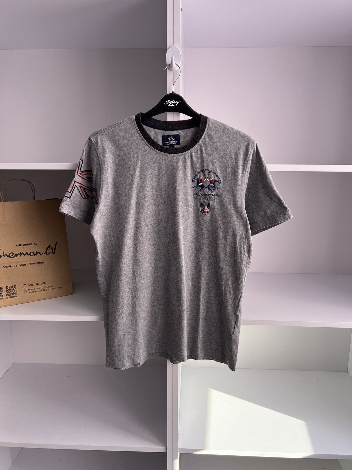 La Martina × Vintage Vintage La Martina London Y2K Gray Tee Size US L / EU 52-54 / 3 - 2 Thumbnail