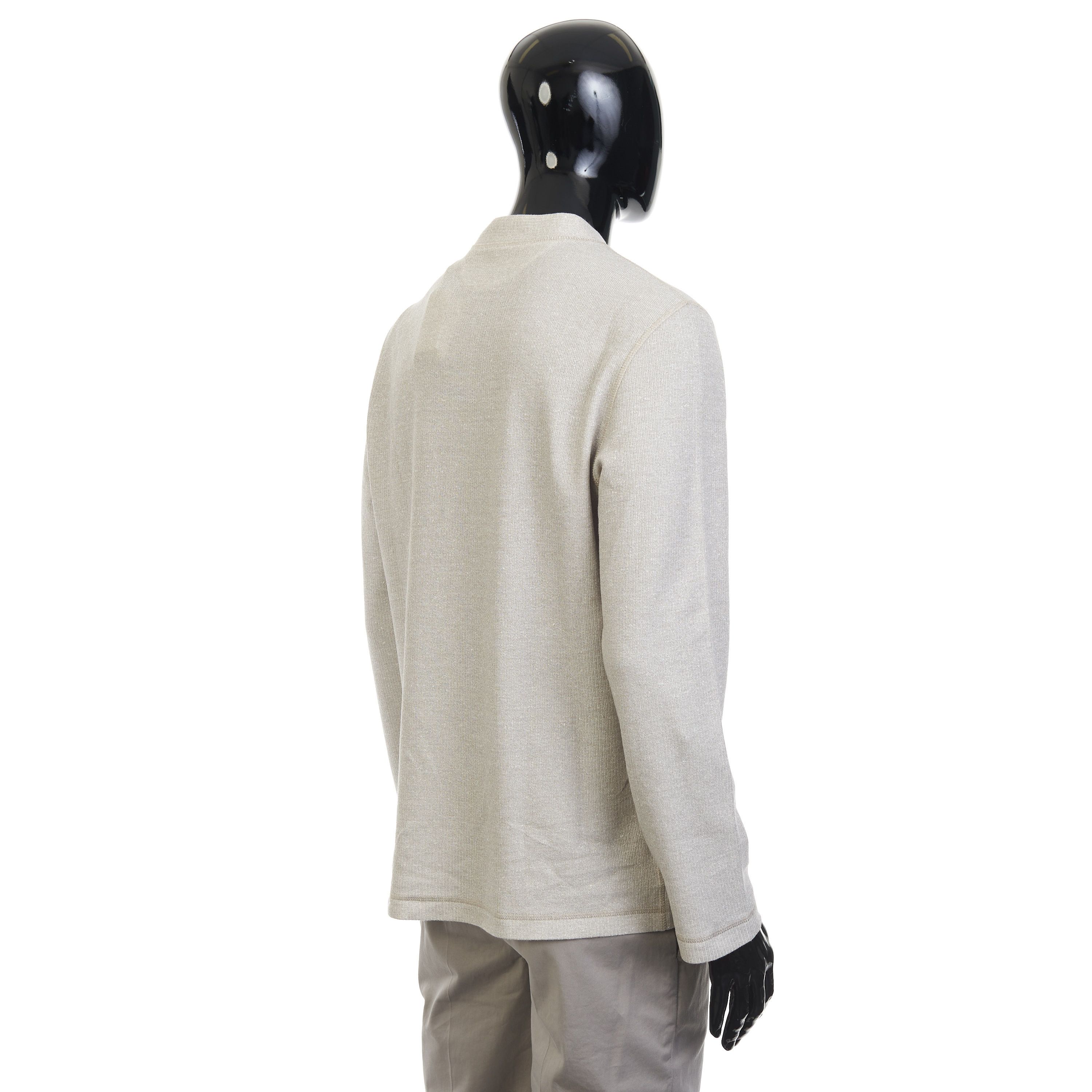 Brunello Cucinelli Gray Cotton & Linen Shirt - Henley Collar Size S Size US S / EU 44-46 / 1 - 6 Thumbnail