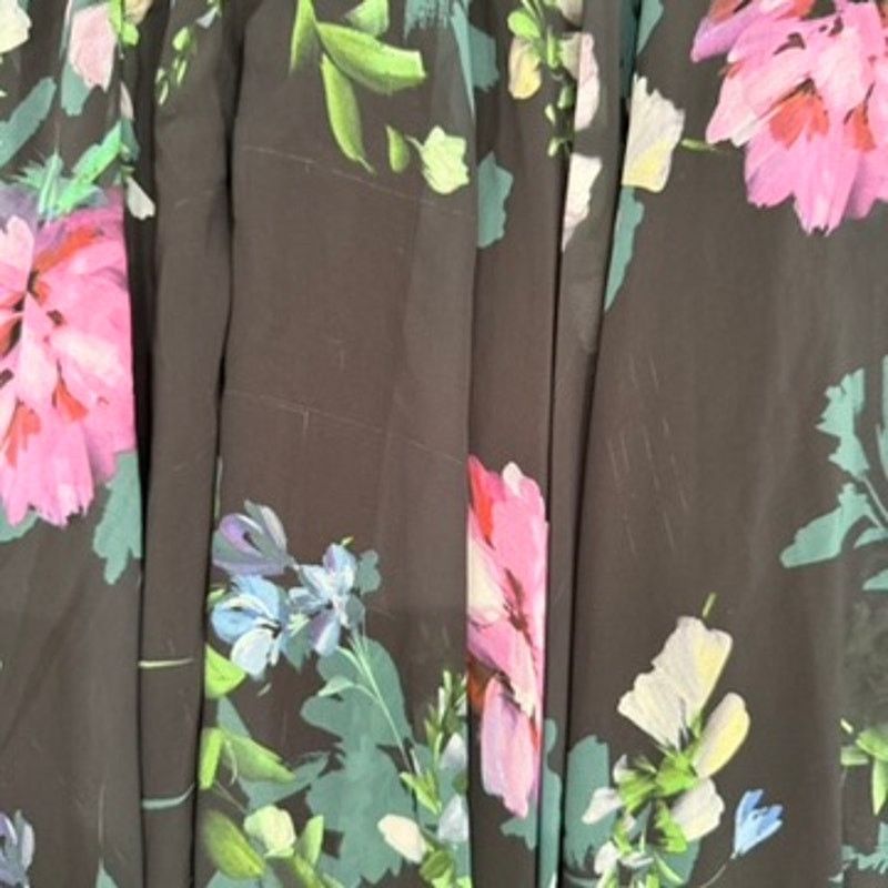 Badgley Mischka Badgley Mischka Floral Long Sleeve Pleated Gown, Size US 2 Size XS / US 0-2 / IT 36-38 - 5 Thumbnail