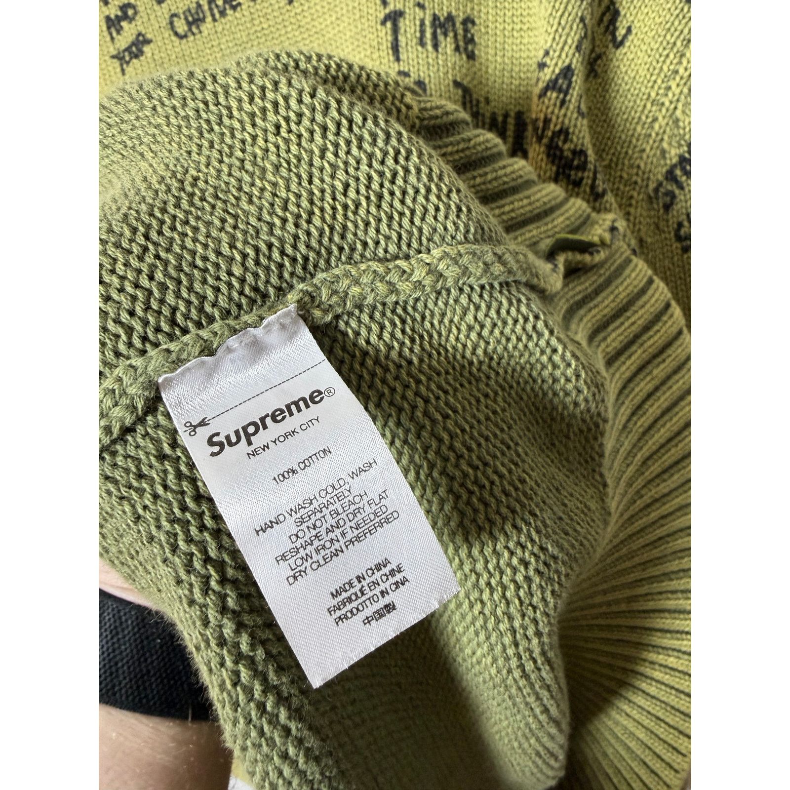 Supreme Supreme Gonz Poems Sweater 'Olive' SS23 Size US L / EU 52-54 / 3 - 5 Thumbnail