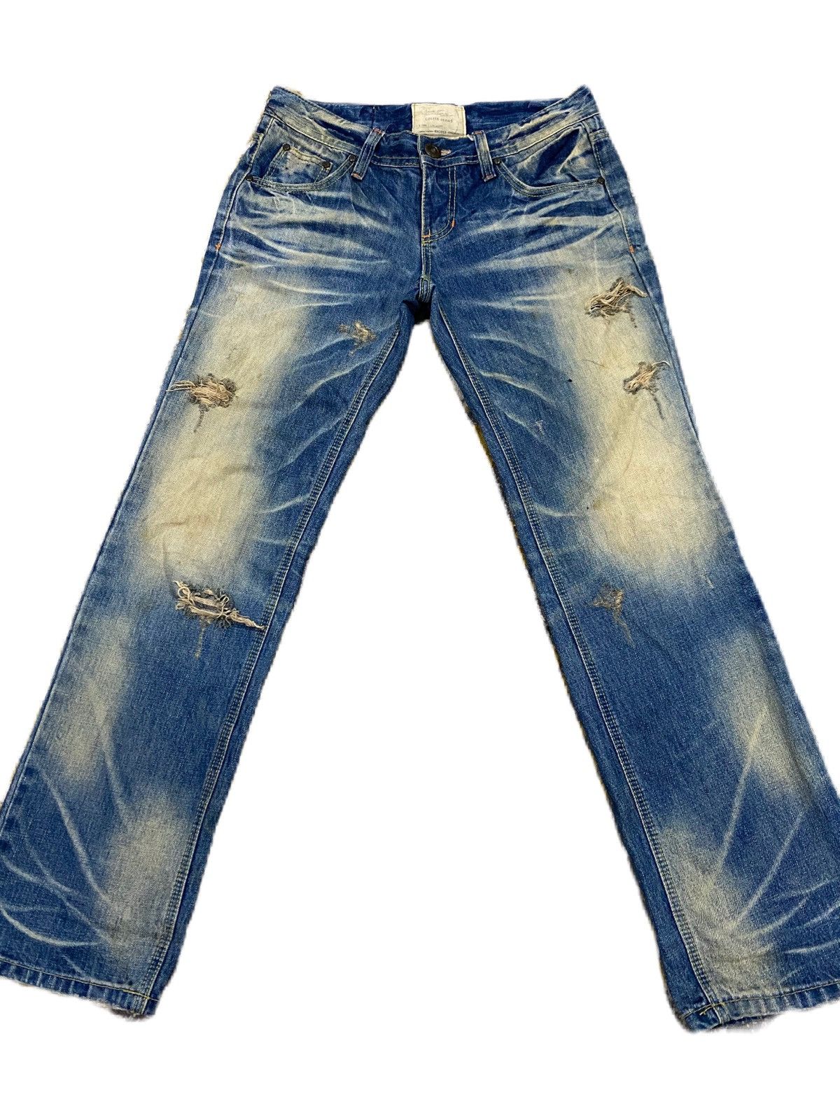 Hiroshi Fujiwara × Japanese Brand × Junya Watanabe YOSHITOMO NARA LOLITA JEANS, DISTRESS DESIGN STRAIGHT STYLE Size US 34 / EU 50 - 1 Thumbnail