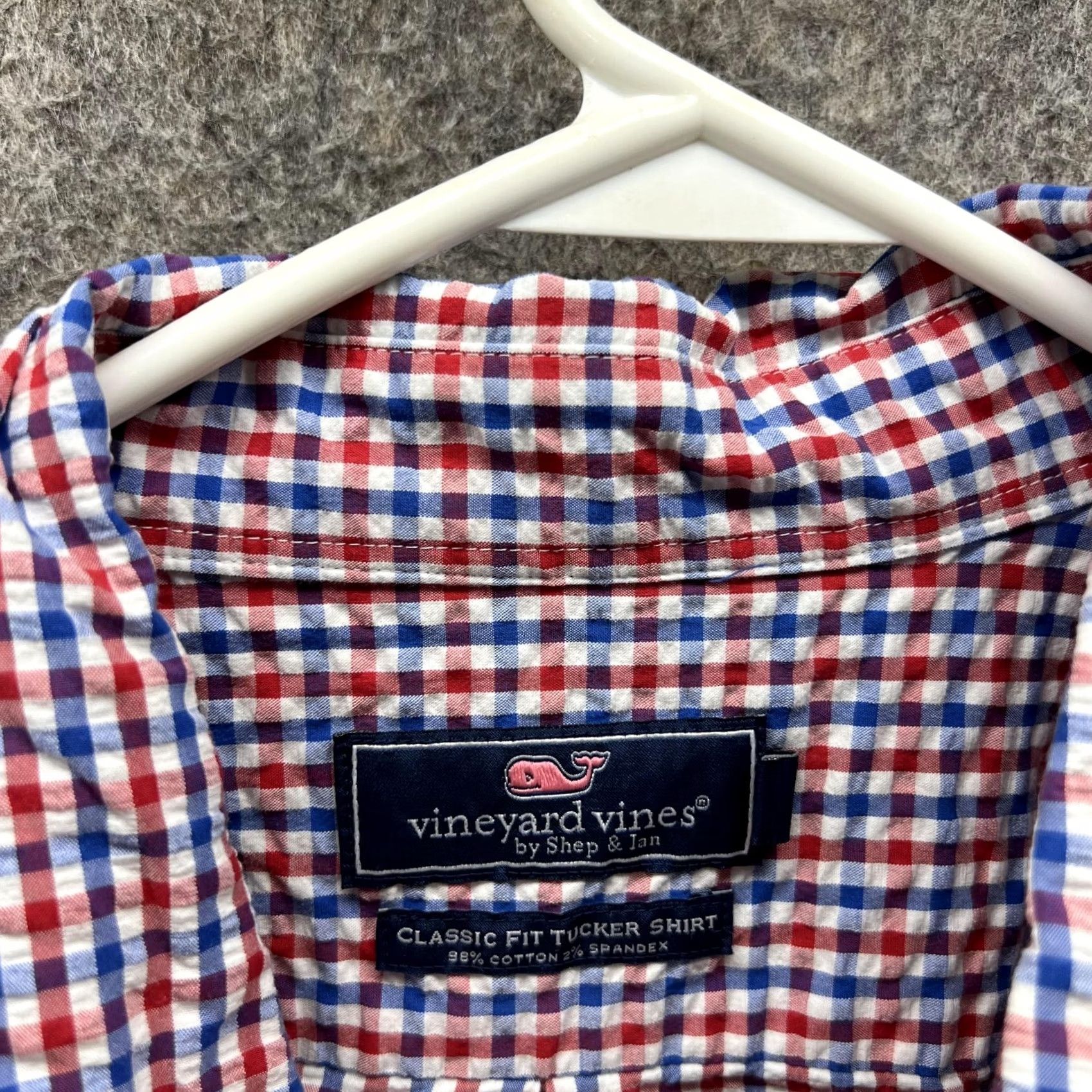 Vineyard Vines Vineyard Vines Shirt Men Medium Red Blue Check Button-Down Tucker VTG Size US M / EU 48-50 / 2 - 5 Thumbnail