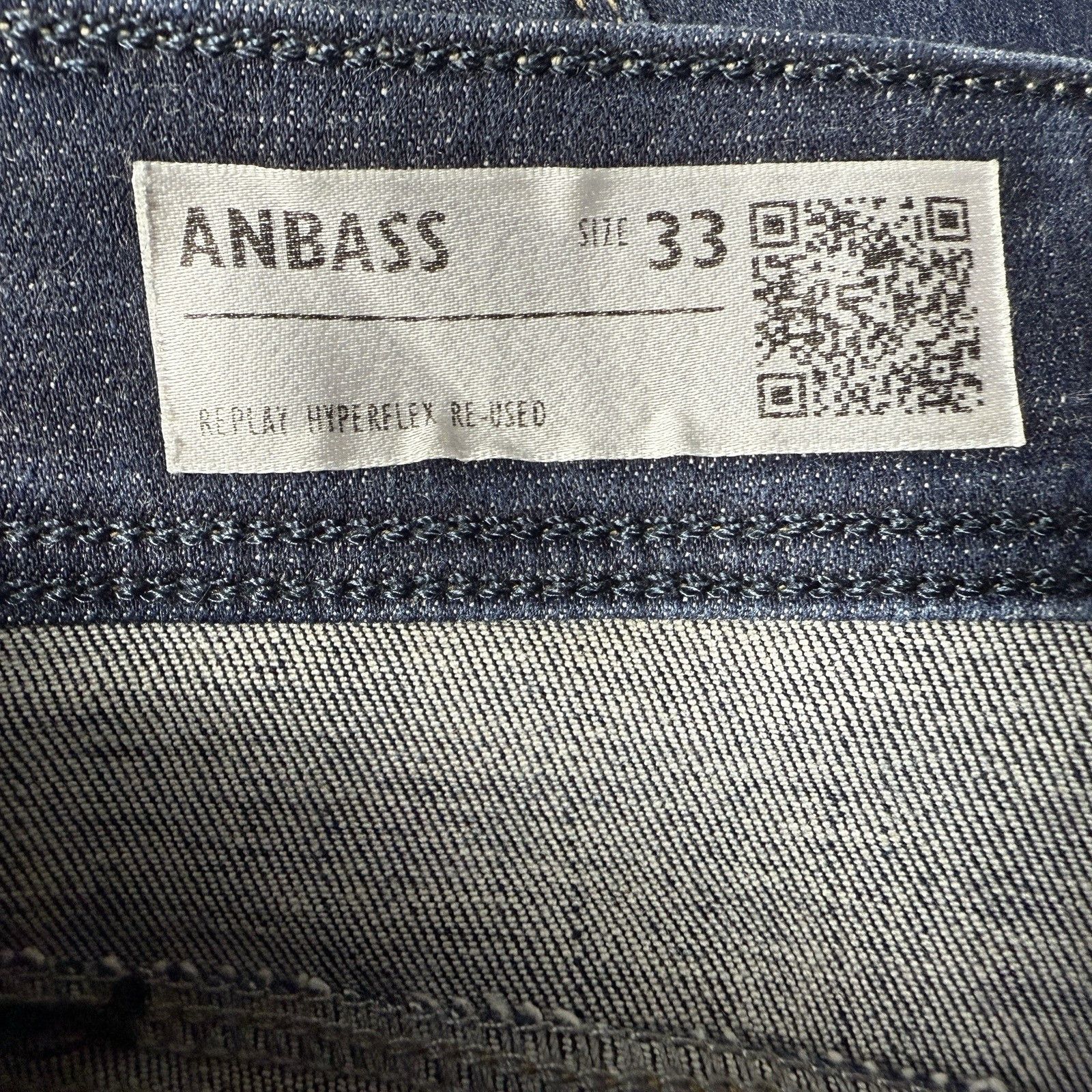 Replay Replay Anbass Hyperflex Re-used Dark Blue Slim Stretch Jeans Size US 33 - 8 Thumbnail