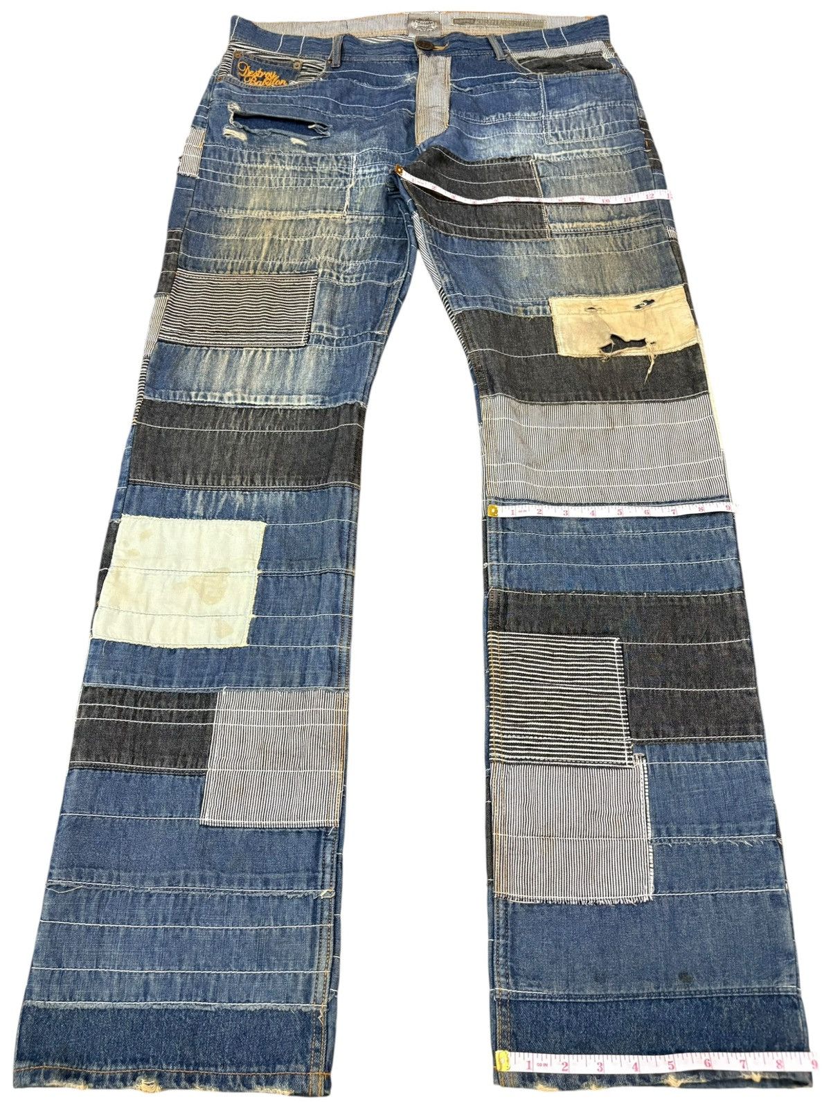 Japanese Brand Vintage Japanese Brand Patched Hagi Loose Baggy Jeans Size US 40 / EU 56 - 15 Thumbnail