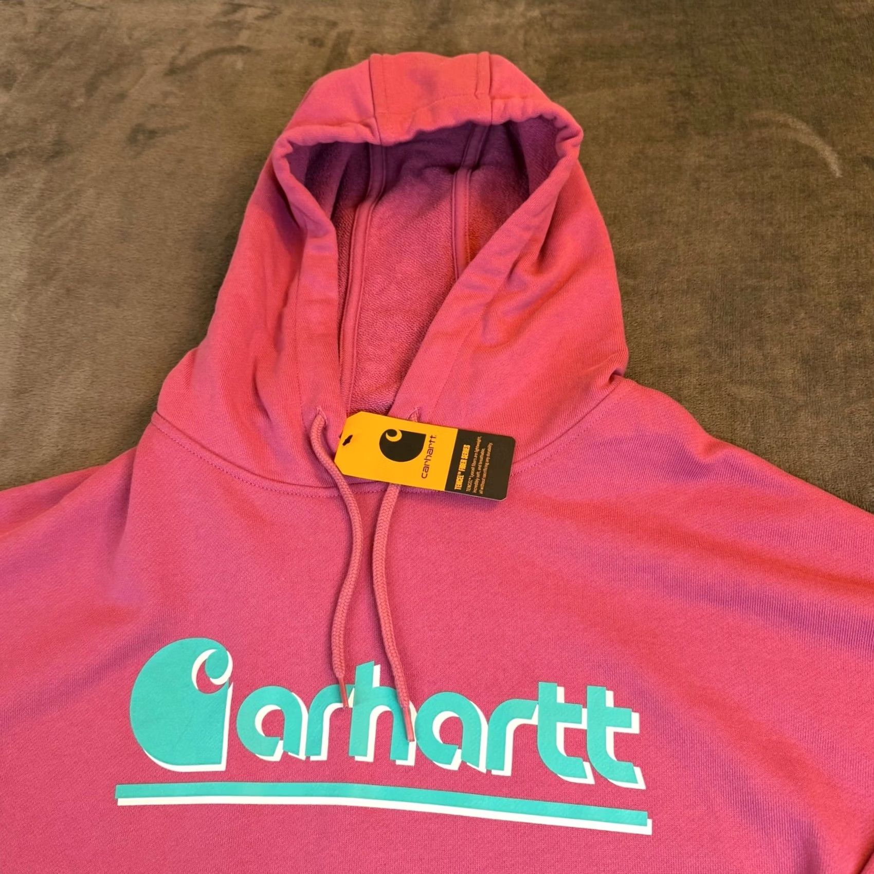 Carhartt VINTAGE Carhartt Hoodie Shirt Pink Womens S Pullover Hooded Graphic Logo Pockets Fall - Size S / US 4 / IT 40 - 2 Thumbnail