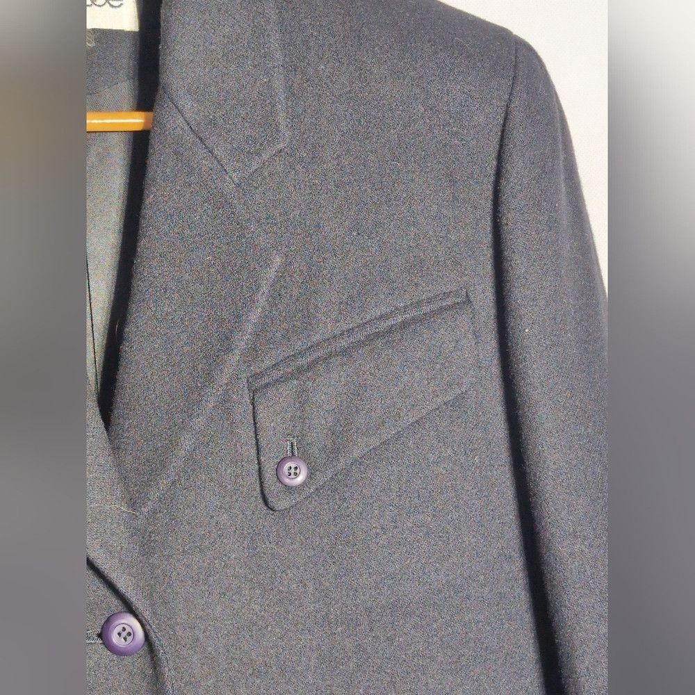 Other Vintage Pop Mode Women's L Blazer Black with Purple Buttons Size L / US 10 / IT 46 - 2 Thumbnail