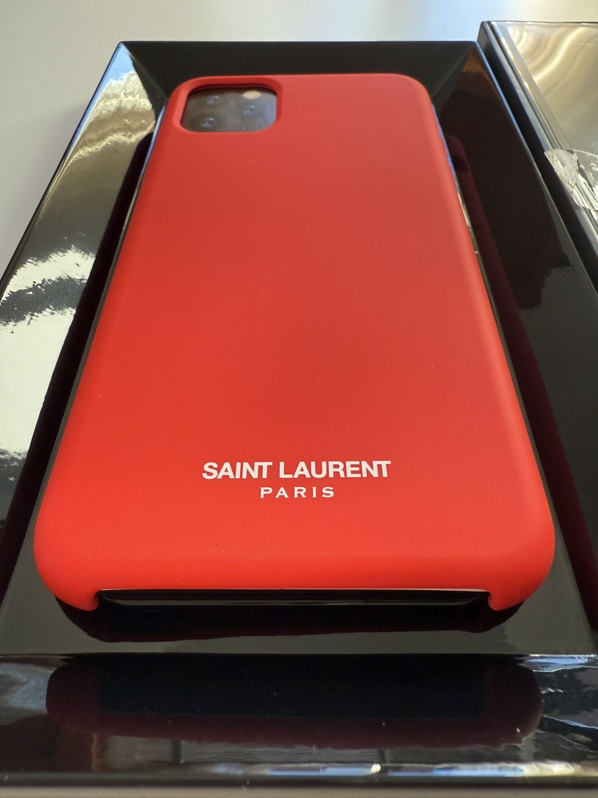 Saint Laurent Paris Saint Laurent iPhone 11 Pro Max Case in Silicone Red Size ONE SIZE - 1 Thumbnail