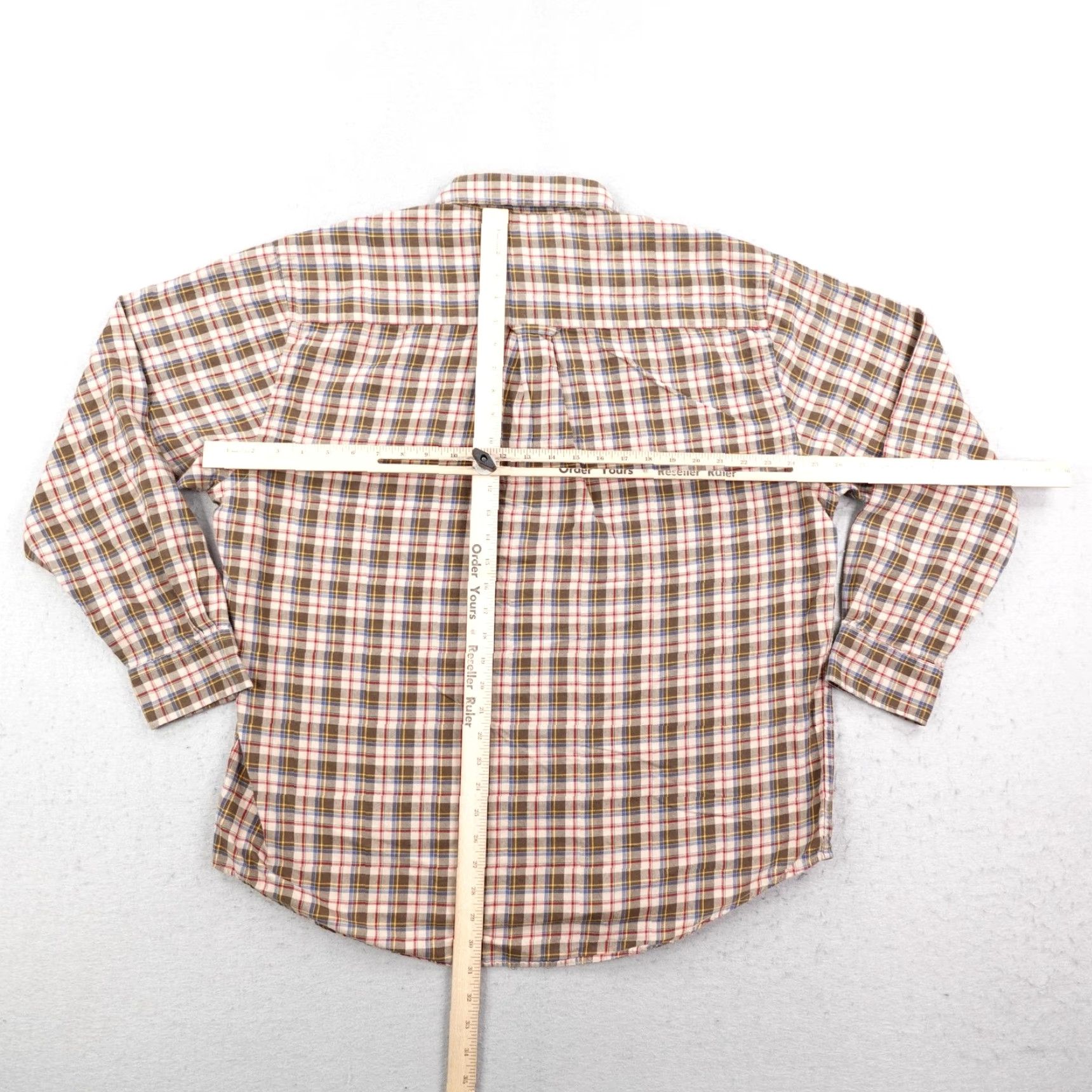 Pendleton VINTAGE Pendleton Shirt XL Brown Plaid Canterbury Cloth 80% Pima Cotton 20% Merino Wool Button-Up Men's Large Classic Plaid Outdoor Mens Size US XL / EU 56 / 4 - 6 Thumbnail