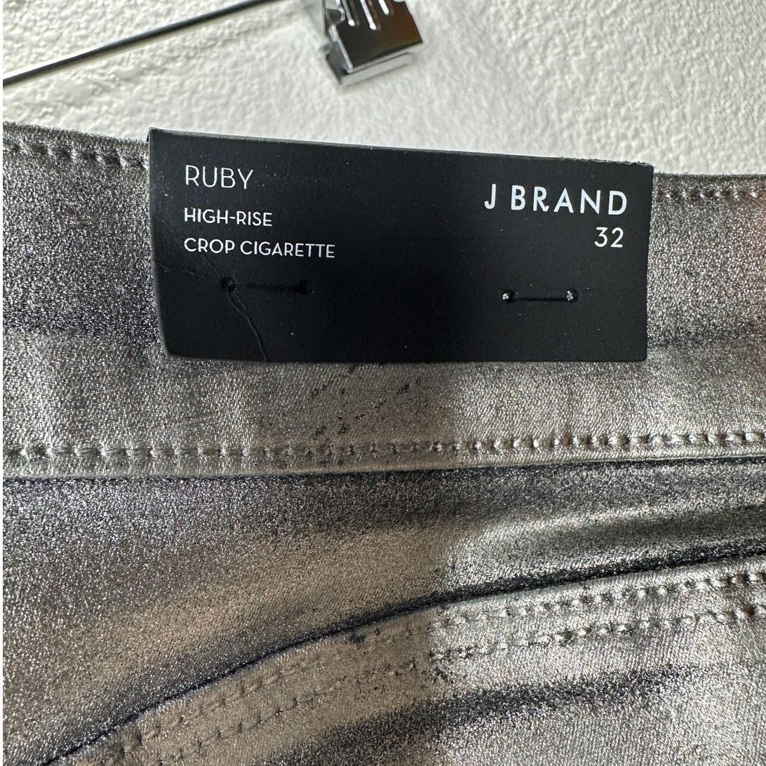 J Brand NWT J Brand Silver High Rise Crop Cigarette Jeans 32 / 14 Size 36" / US 14 / IT 50 - 8 Thumbnail