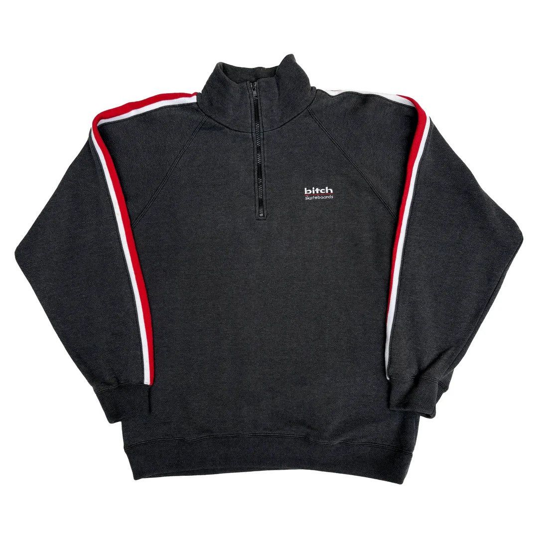 Other Bitch Skateboards 1990 90s Vintage Logo Half Zip Sweatshirt Size US L / EU 52-54 / 3 - 1 Thumbnail
