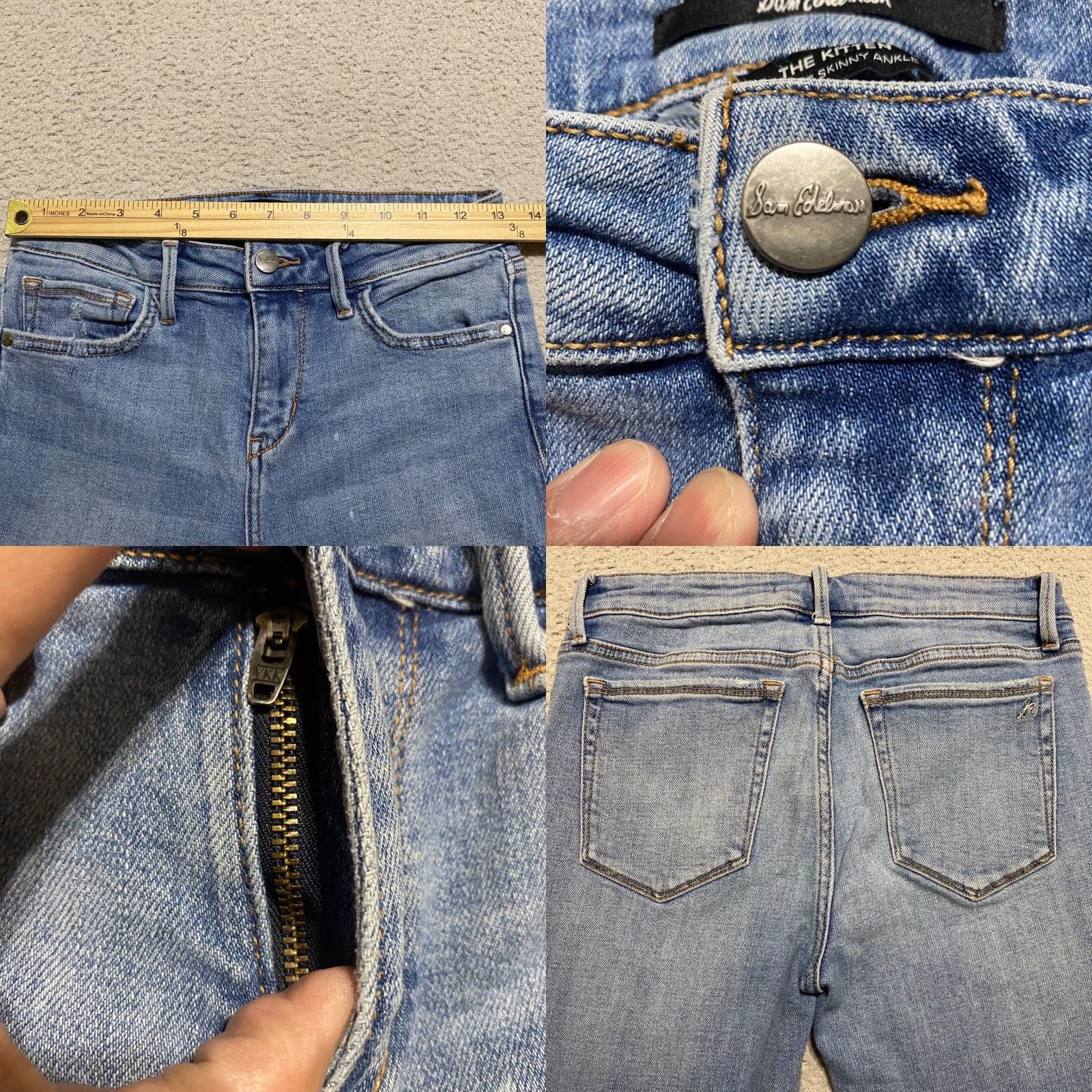 Sam Edelman Sam Edelman Jeans 27 Blue Denim Medium Wash Kitten Mid Rise Skinny Ankle Womens Slim 5-Pocket Design Clothing Accessories Vintage? No Size 27" / US 4 / IT 40 - 8 Thumbnail