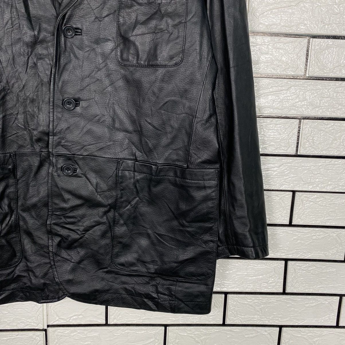 Japanese Brand 📌Vintage Leather Jacket Biker Mano di Italiani Issey Miyake Size US L / EU 52-54 / 3 - 6 Thumbnail