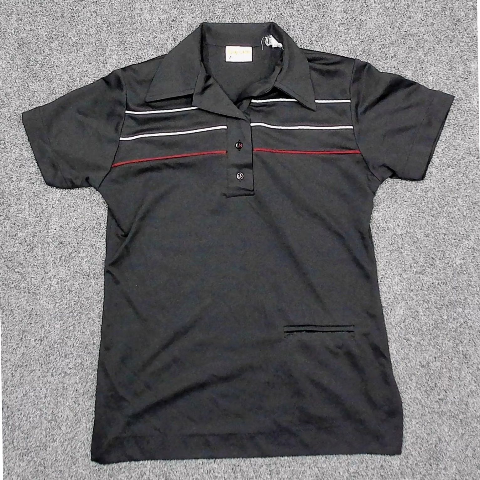 Vintage VINTAGE King Louie Polo Shirt Womens Medium Black Realty Bowling Sleeve Short Collared Pattern Striped 70s Size M / US 6-8 / IT 42-44 - 3 Thumbnail
