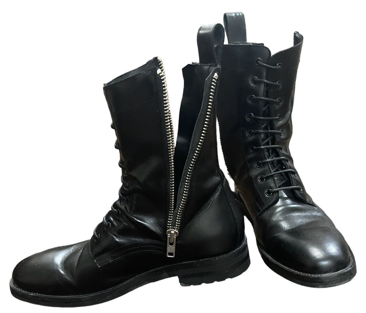From The First SERGIO ZIP COMBAT BOOT - BLACK LEATHER Size US 12 / EU 45 - 2 Thumbnail