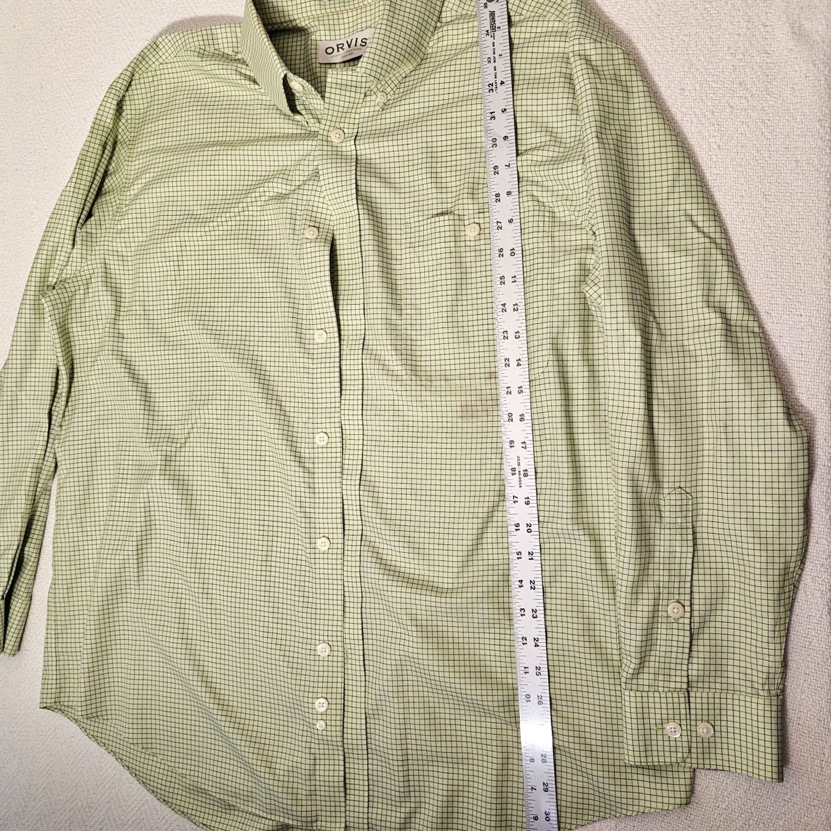 Orvis Orvis Shirt Button-Down Long Sleeve 100% Cotton Green XL Mens Casual Size US XL / EU 56 / 4 - 6 Thumbnail