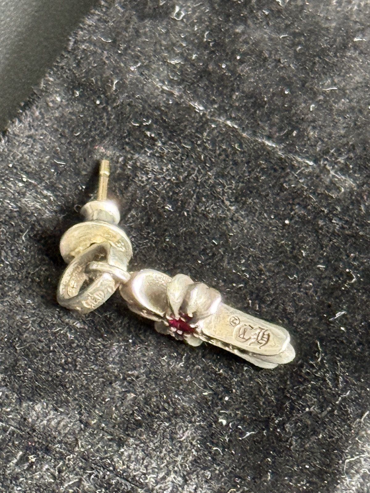 Chrome Hearts Chrome Hearts Pave Factory Ruby Set Babyfat Earring Drop Size ONE SIZE - 7 Thumbnail