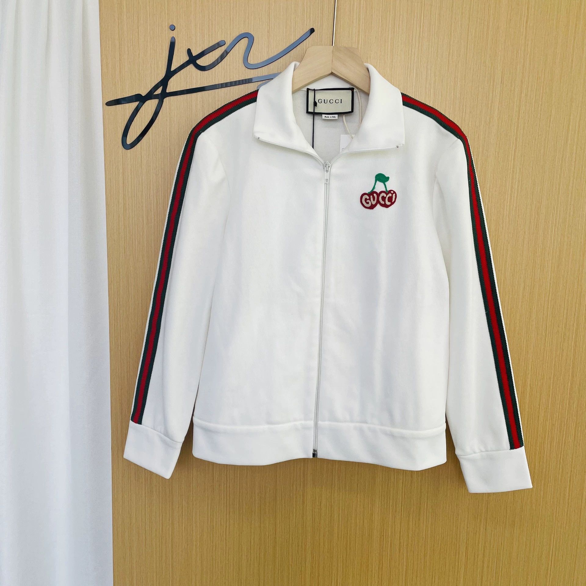 Gucci GUCCI Logo Embroidered Zip Collar Women's White XS Size XS / US 0-2 / IT 36-38 - 1 Thumbnail