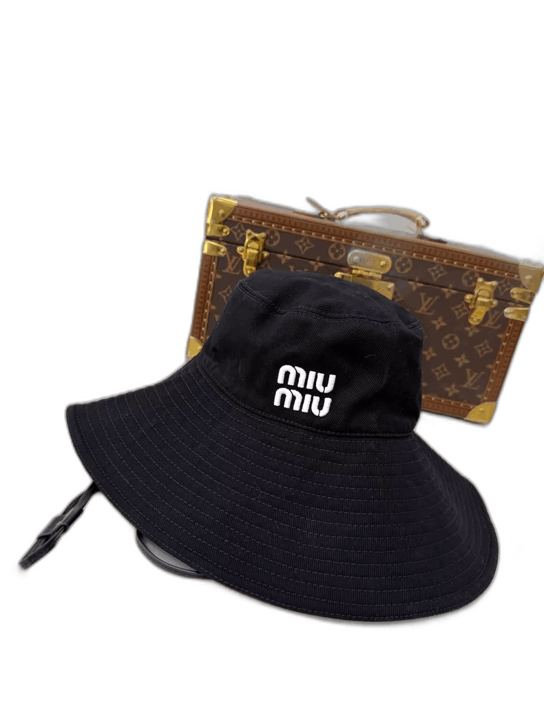 Miu Miu Miu Miu Logo Bucket Hat with Drawstring Size ONE SIZE - 1 Thumbnail