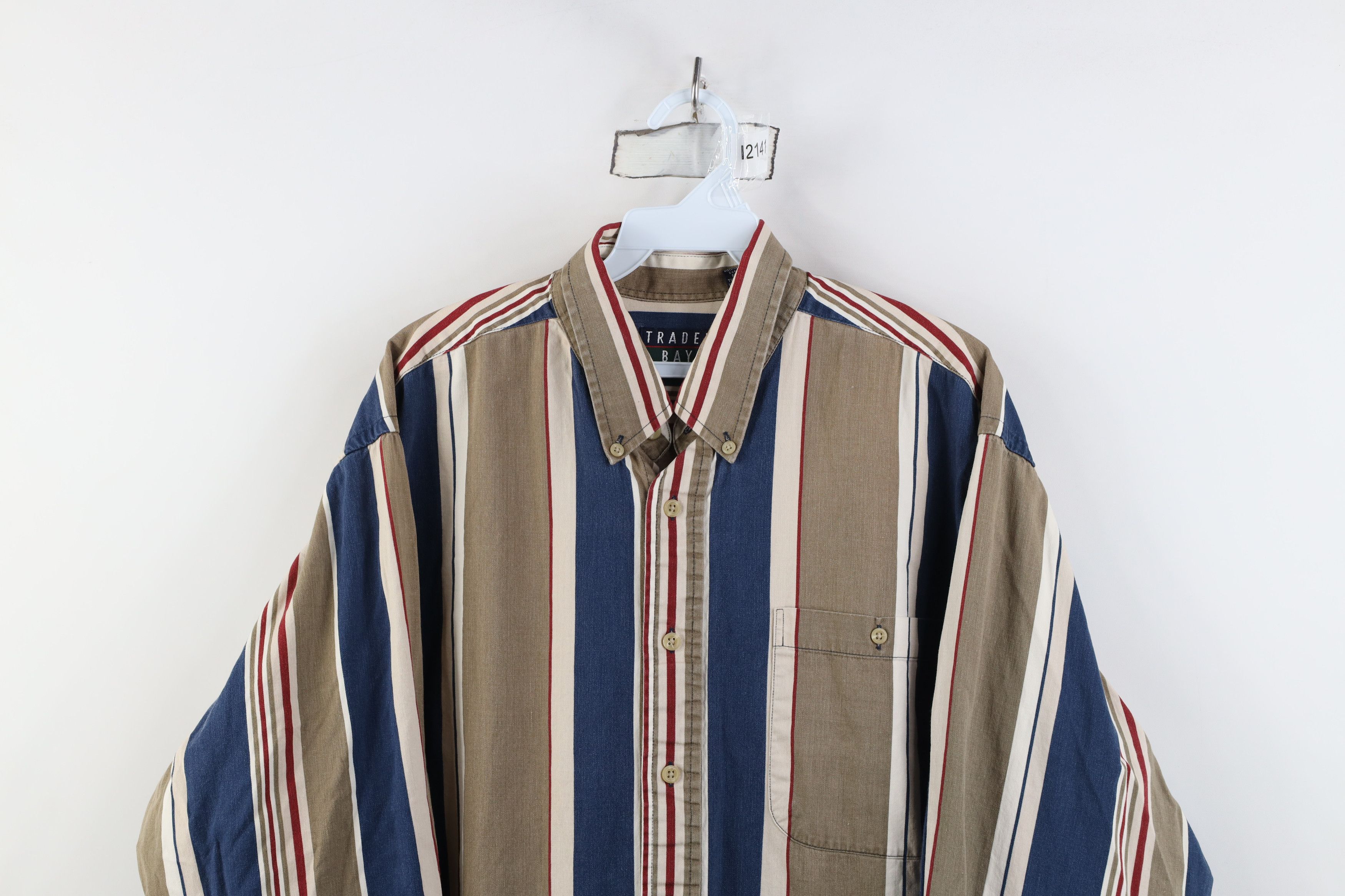 Vintage Vintage 90s Streetwear Block Collared Button Down Shirt Size US XL / EU 56 / 4 - 2 Thumbnail