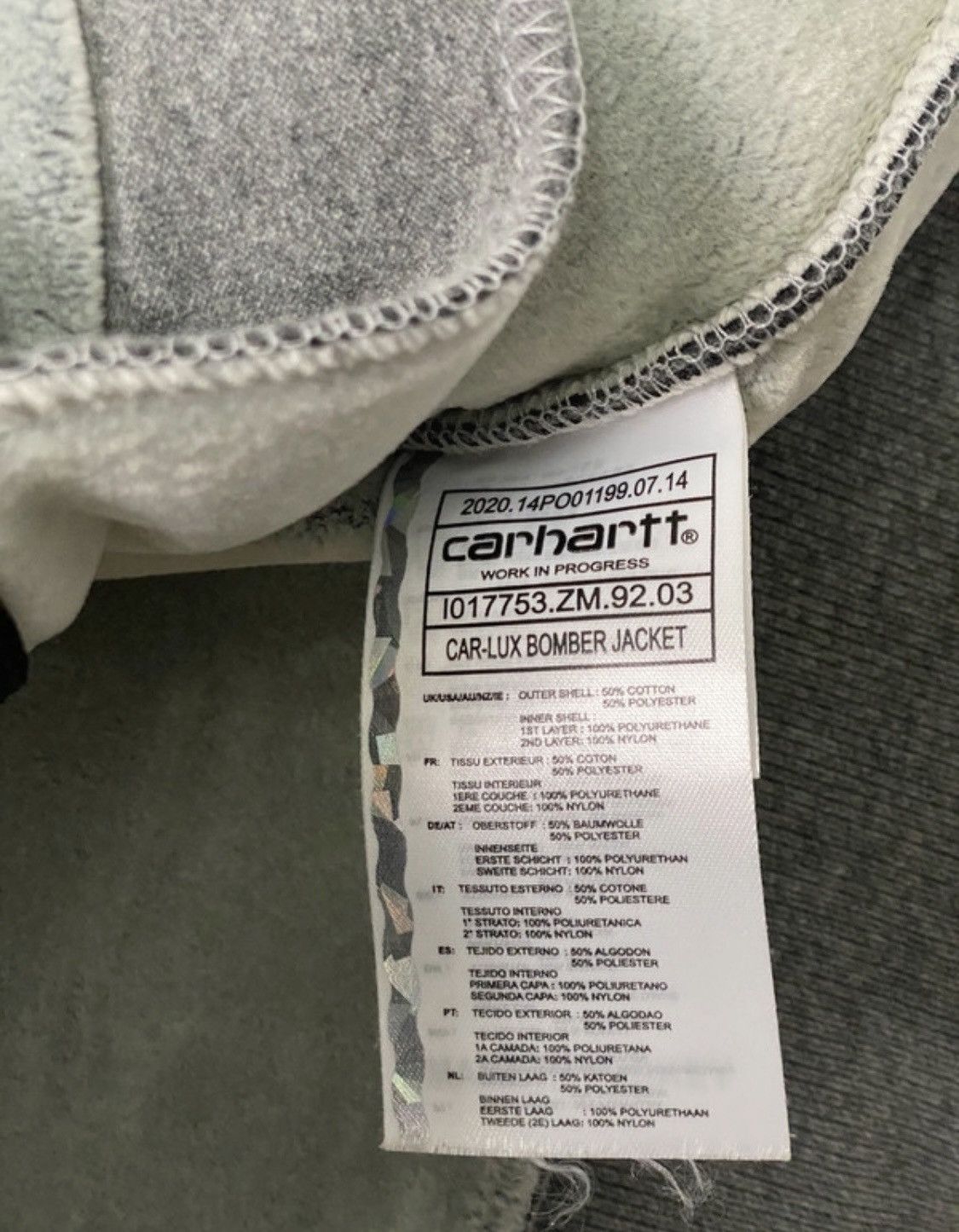 Carhartt Wip Car-Lux Carhartt wip bomber jacket sizeXL gray with zip used Size US XL / EU 56 / 4 - 7 Thumbnail