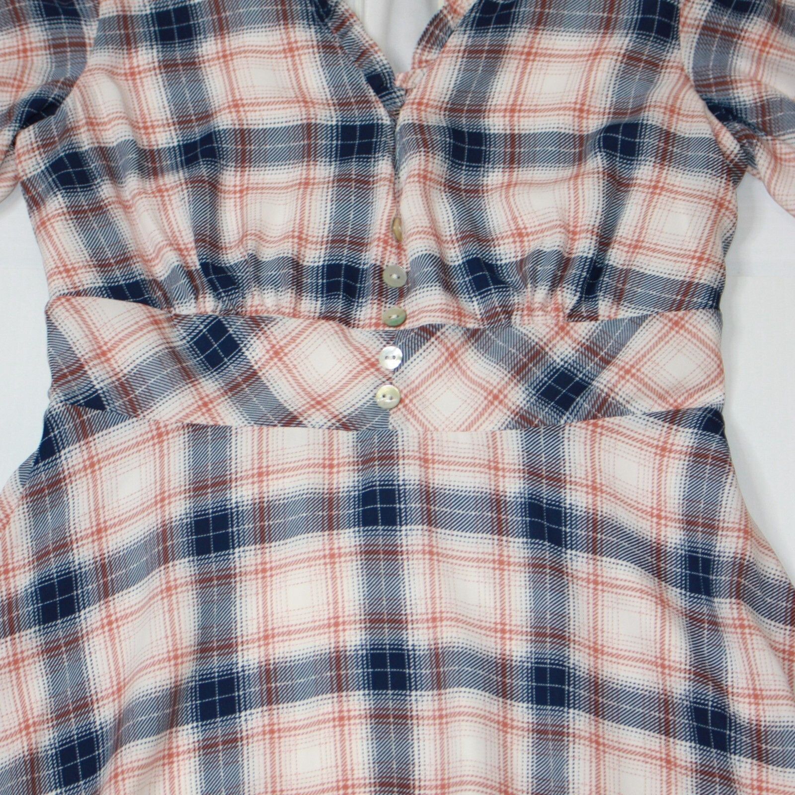 Other Blue Rain Puff Sleeve Plaid Fit & Flare Dress in size XS NWT Size XS / US 0-2 / IT 36-38 - 4 Thumbnail