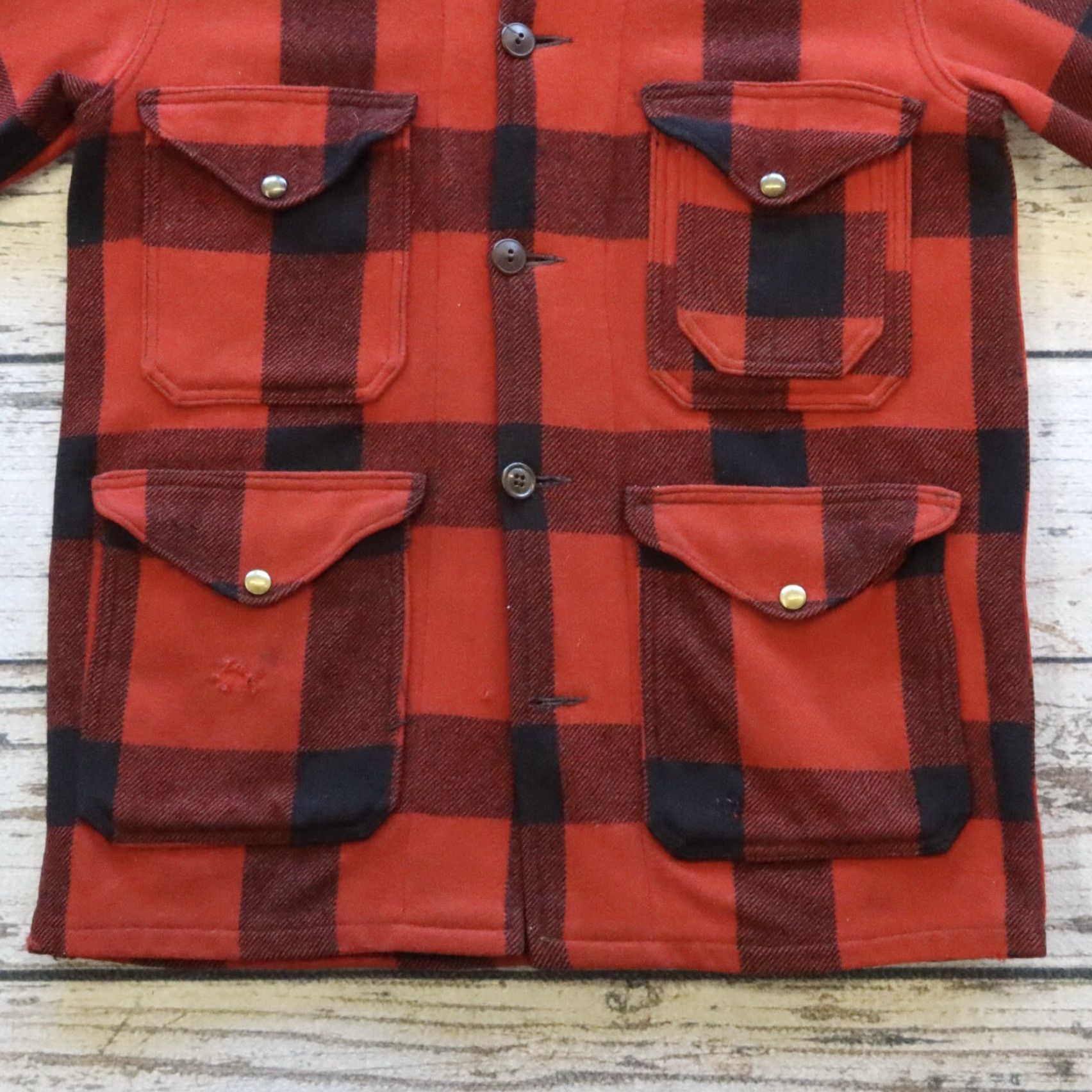 Vintage VINTAGE LL Bean Wool Jacket Mens 40 Red Parka Wool Jacket 40 Mens Red Vintage LL Bean Wool Jacket Size US XXS / EU 40 - 3 Thumbnail