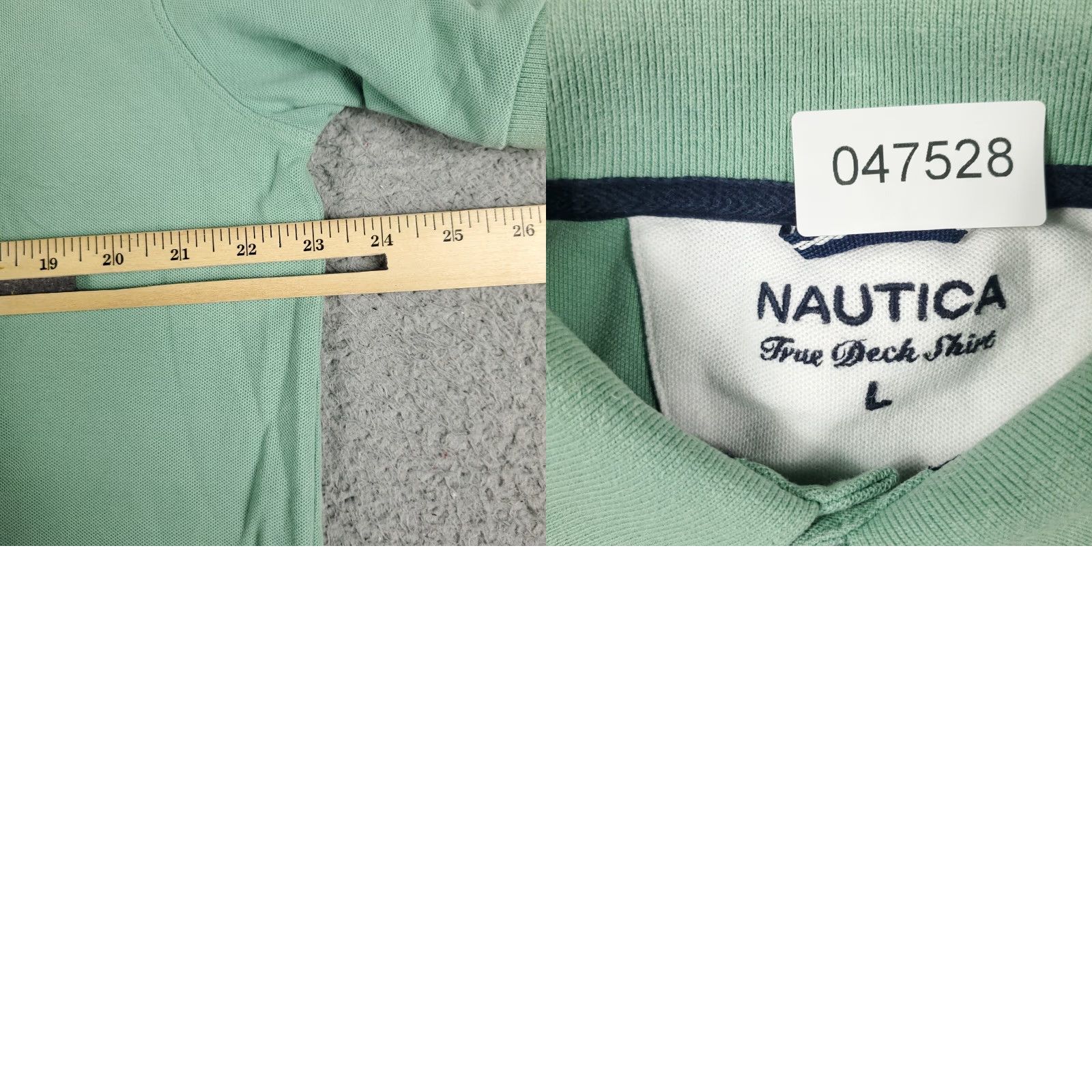 Nautica Nautica Polo Shirt Adult Large Green Solid Short Sleeve Cotton Blend Logo Button Mens Size US L / EU 52-54 / 3 - 8 Thumbnail