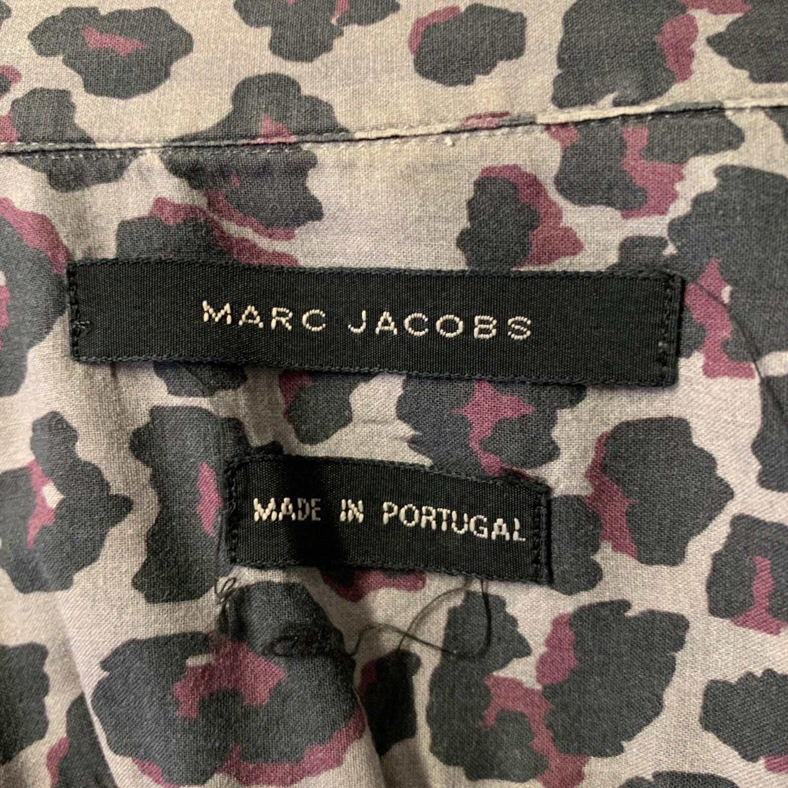Marc Jacobs MARC JACOBS Grey Black Purple Animal Print Short Sleeve Size US XS / EU 42 / 0 - 6 Thumbnail