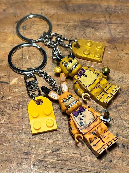 Cartoon Network FNAF Bonnie Freddy minifigure keychain custom handmade Size ONE SIZE - 3 Thumbnail