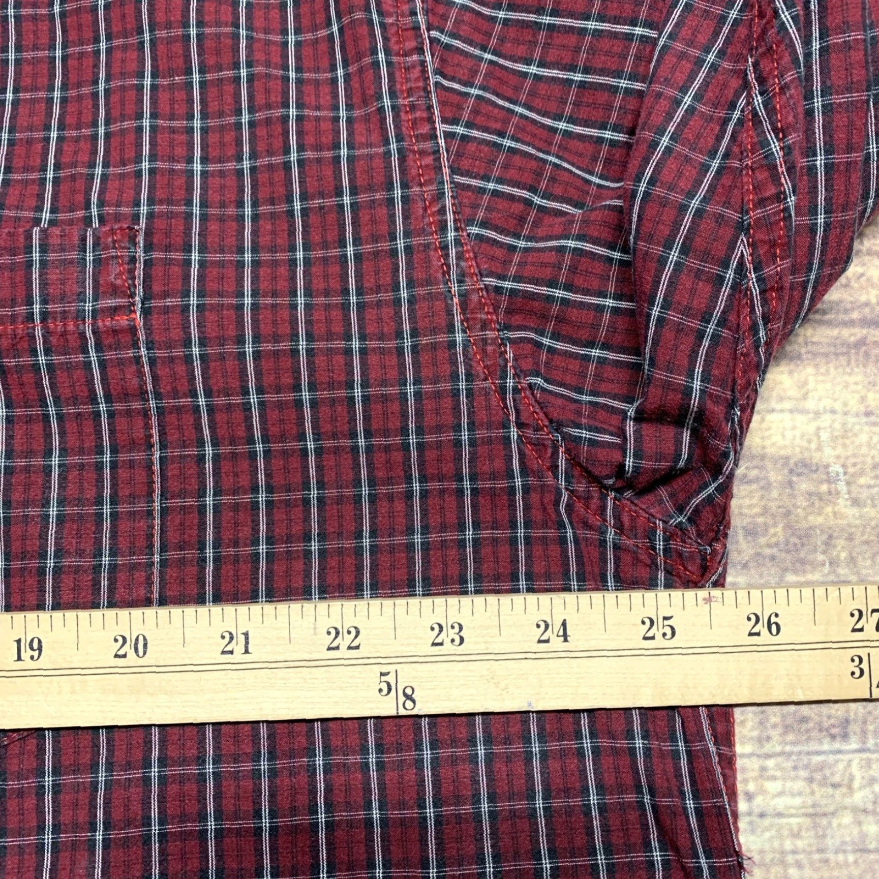 Wrangler Wrangler Mens Western Shirt Button Down Plaid Red Large Long Sleeve Size US L / EU 52-54 / 3 - 3 Thumbnail