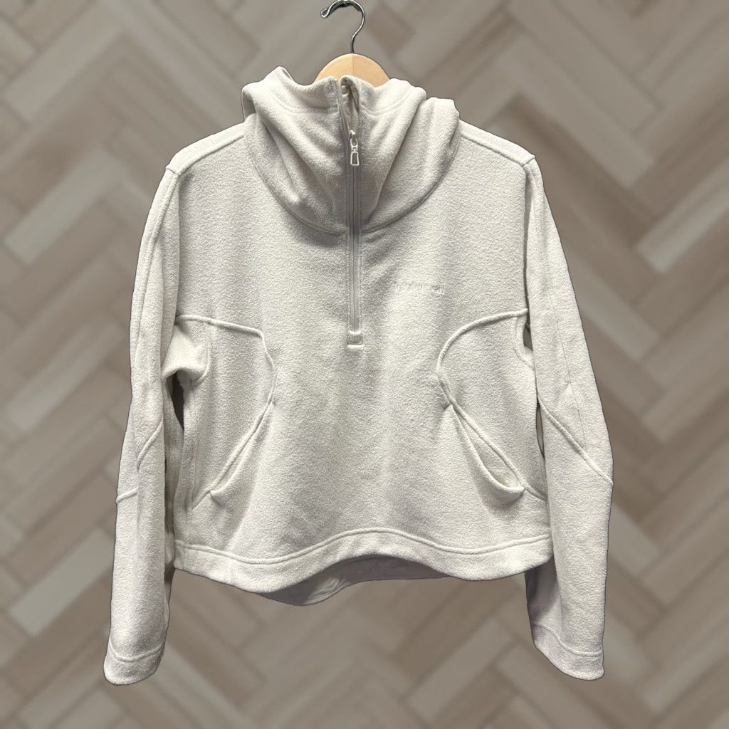 Lululemon Lululemon Women's Scuba Oversized Half Zip Hoodie Beige 10 Activewear Womens Size L / US 10 / IT 46 - 1 Thumbnail