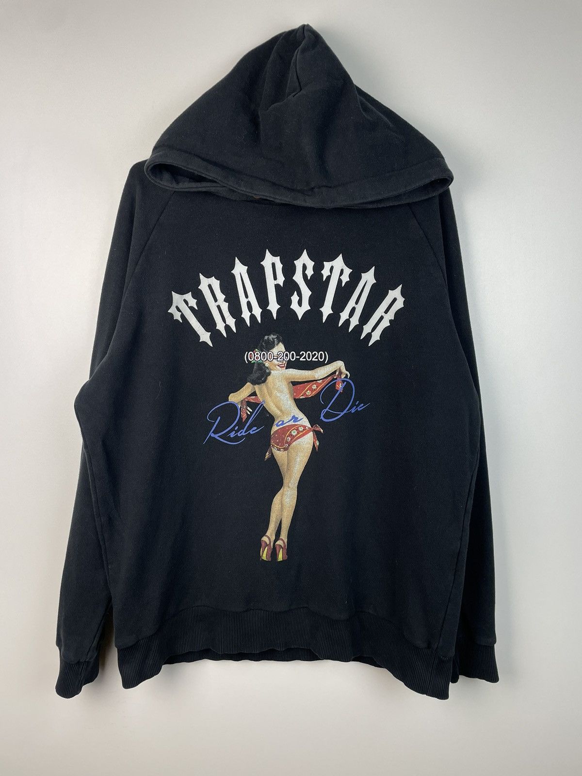 image of Trapstar London Trapstar Ride Or Die Streetwear Hoodie Black Size L, Men's