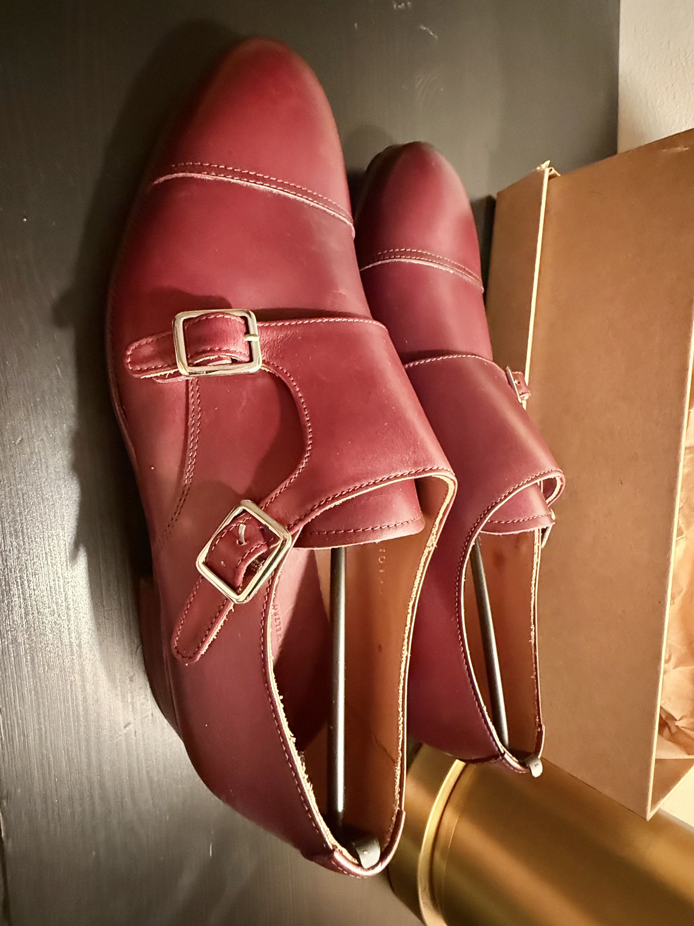 Meermin Meermin Burgundy Calf Double Monks, US 9 / UK 8 Size US 9 / EU 42 - 7 Thumbnail