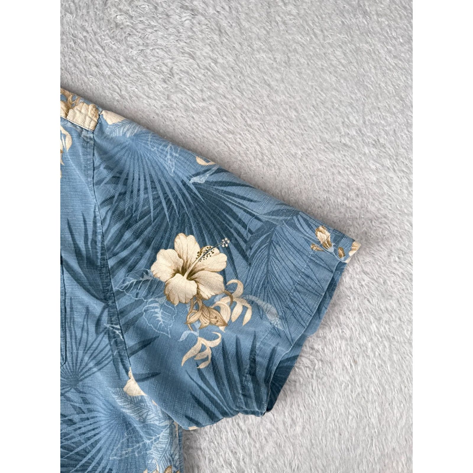 Vintage Jamaica Jaxx Shirt Men XL Blue Floral Leaf Silk Button-Up Hawaiian Aloha Beach Resort 90s Style Mens Size US XL / EU 56 / 4 - 2 Thumbnail