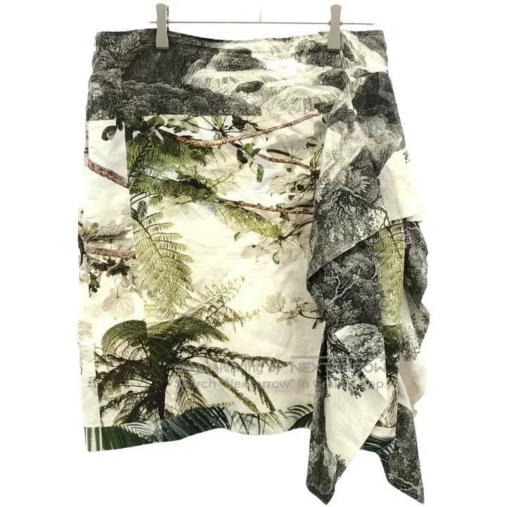 Dries Van Noten Dries Van Noten Landscape Print Linen-Cotton Blend Skirt Size 35" - 1 Thumbnail