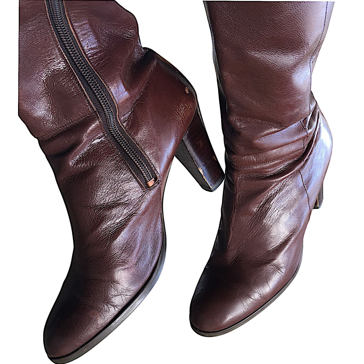 Vintage Brown Leather Cavalry Boots – Vintage 1970s Retro Size US 6 / IT 36 - 18 Thumbnail
