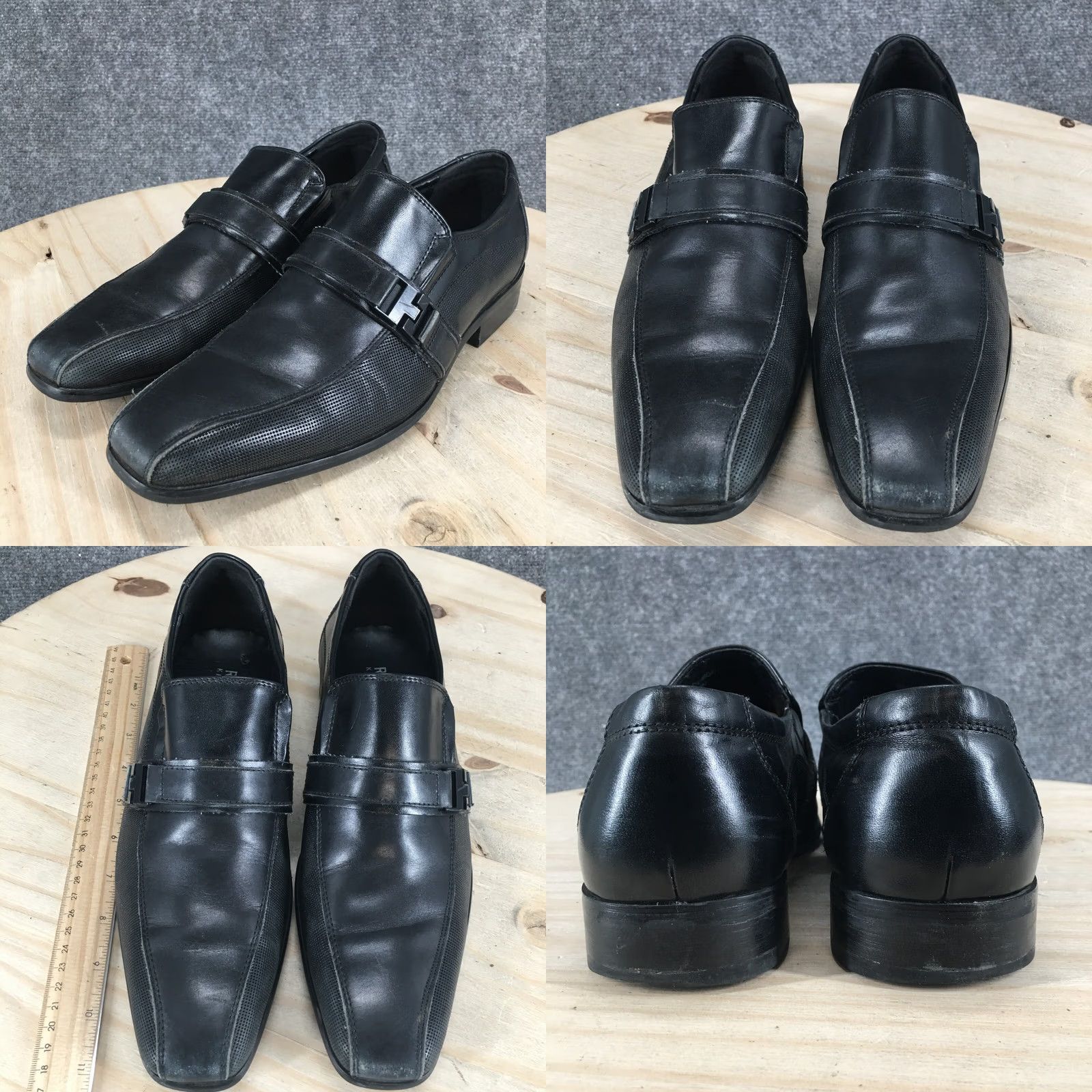 Vintage Reaction Kenneth Cole Shoes Mens 8M Casual Loafers Black Leather Slip On Low Top Size US M / EU 48-50 / 2 - 8 Thumbnail