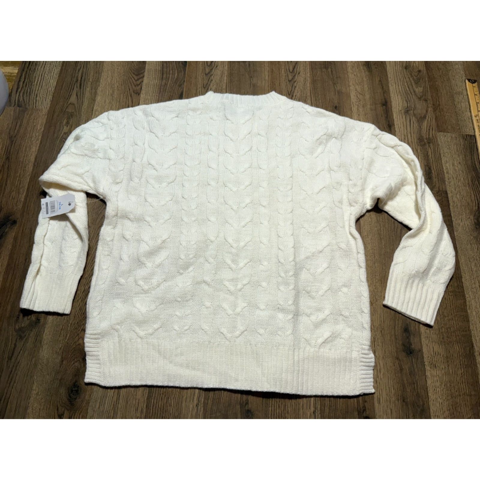 Vintage VINTAGE: No (omit) Time & Tru Sweater, Women's Size Large, White, Mock Neck, Pullover, Knit NWT Size L / US 10 / IT 46 - 2 Thumbnail