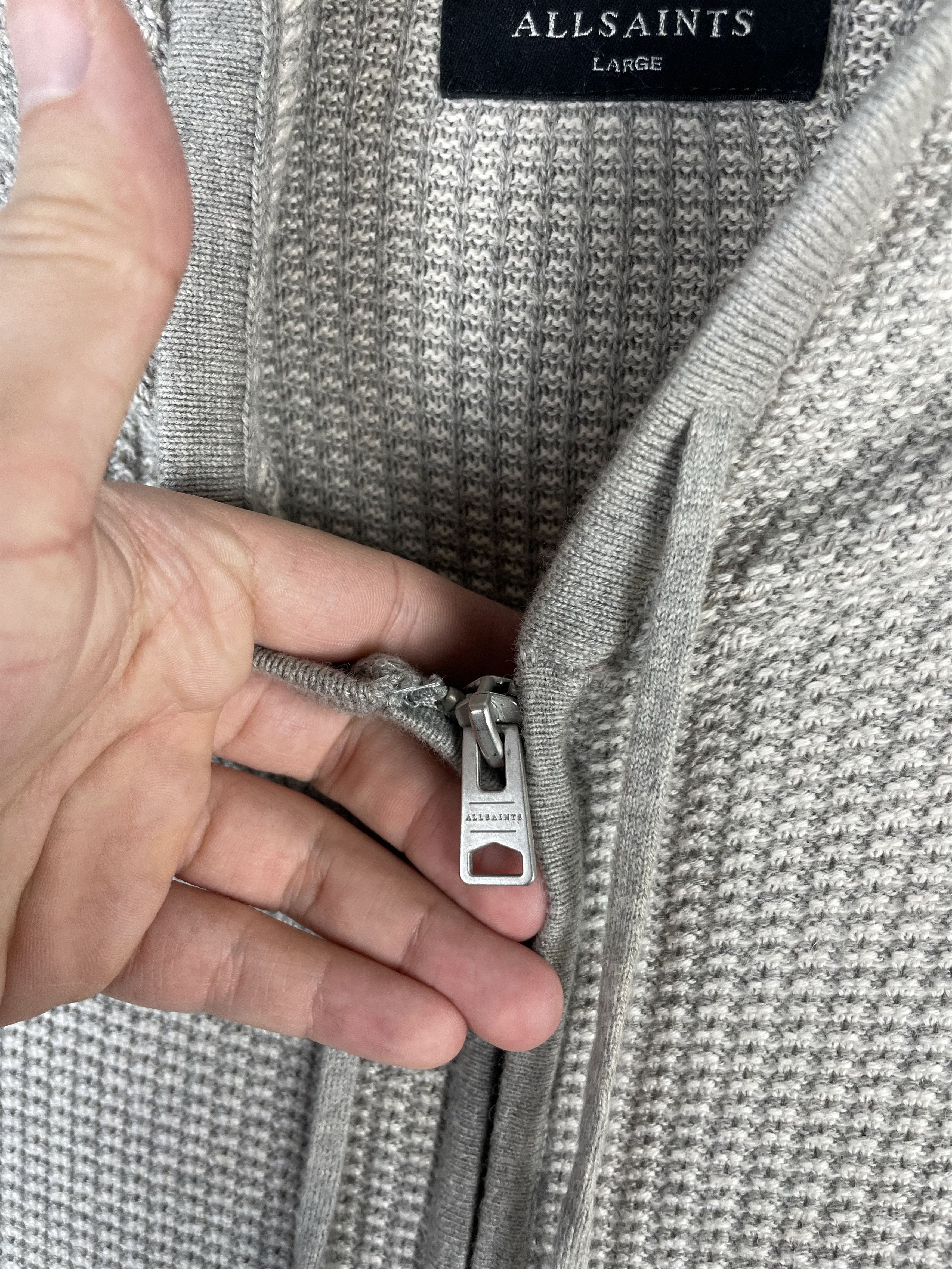 Allsaints Vintage Allsaints Knit Zip Hoodie Size US L / EU 52-54 / 3 - 7 Thumbnail