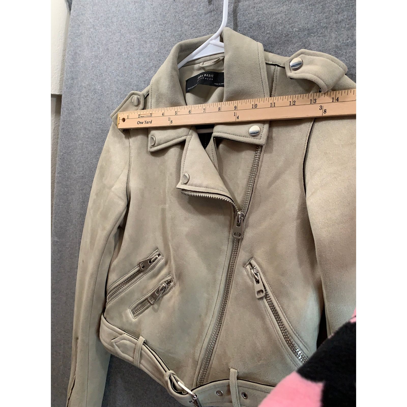 Leather Zara Basic Faux Suede Jacket Womens Extra Small Brown Jacket Size XS / US 0-2 / IT 36-38 - 5 Thumbnail